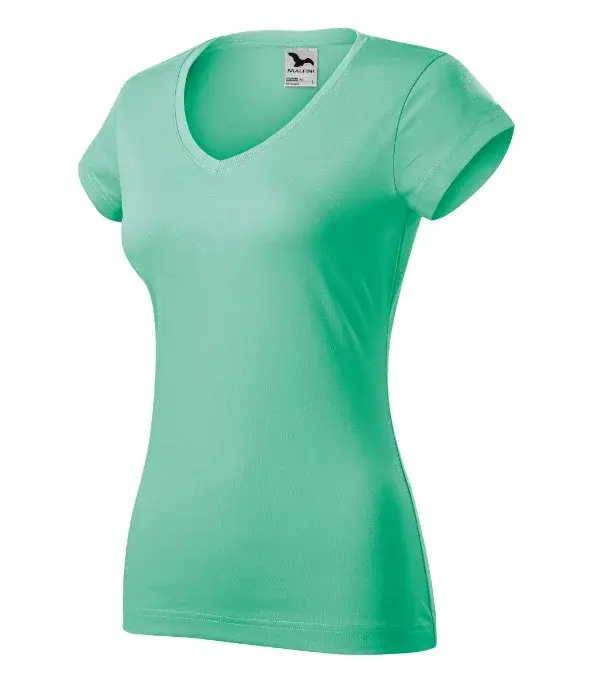 Fit V-neck tričko dámské mátová XL