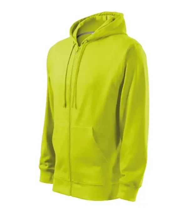 Trendy Zipper mikina pánská limetková 2XL
