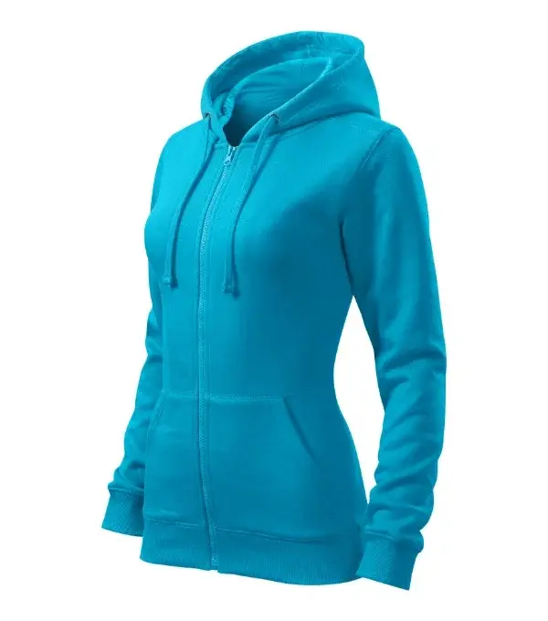 Trendy Zipper mikina dámská tyrkysová 2XL