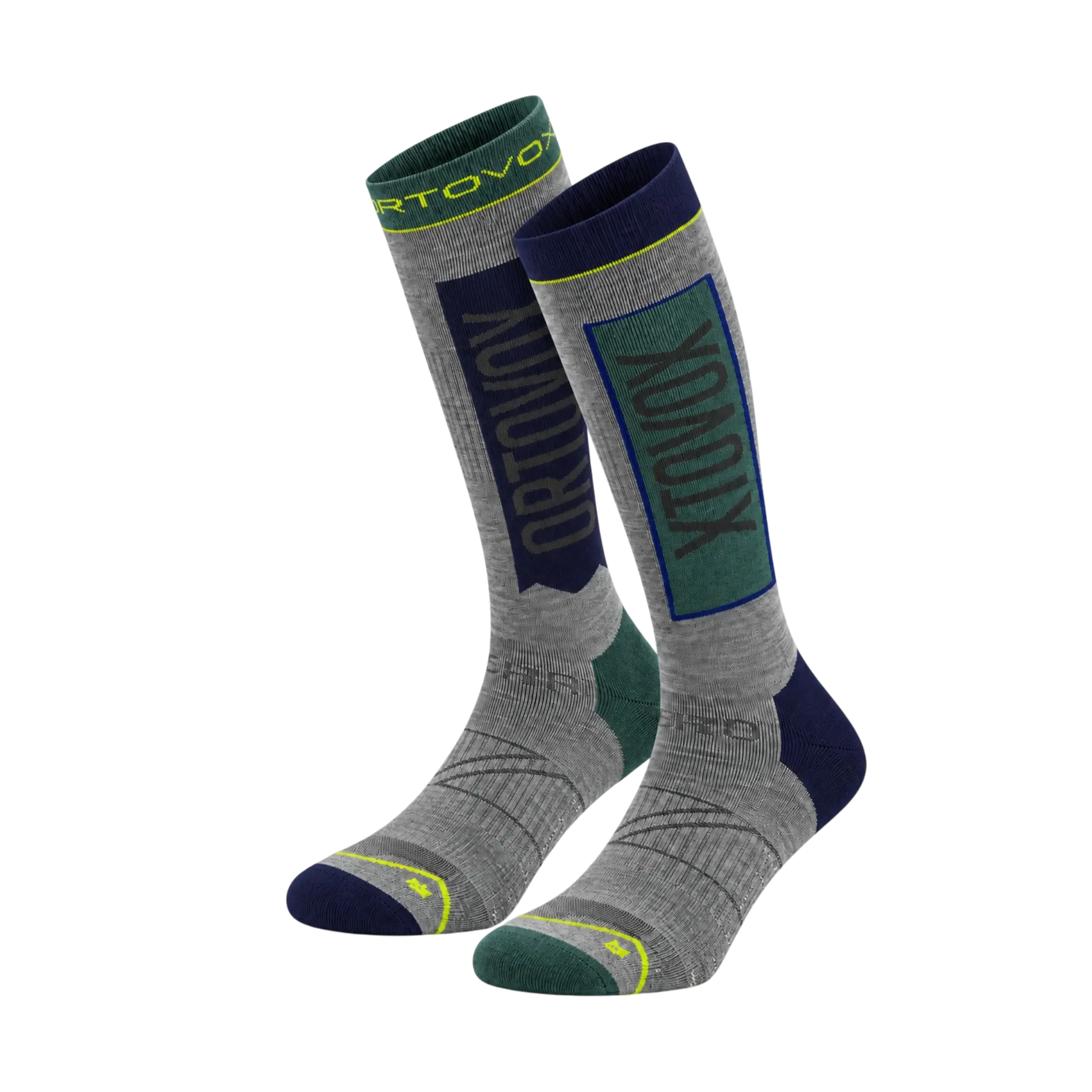 Ortovox Free Ride Long Socks M 39-41 šedá/zelená