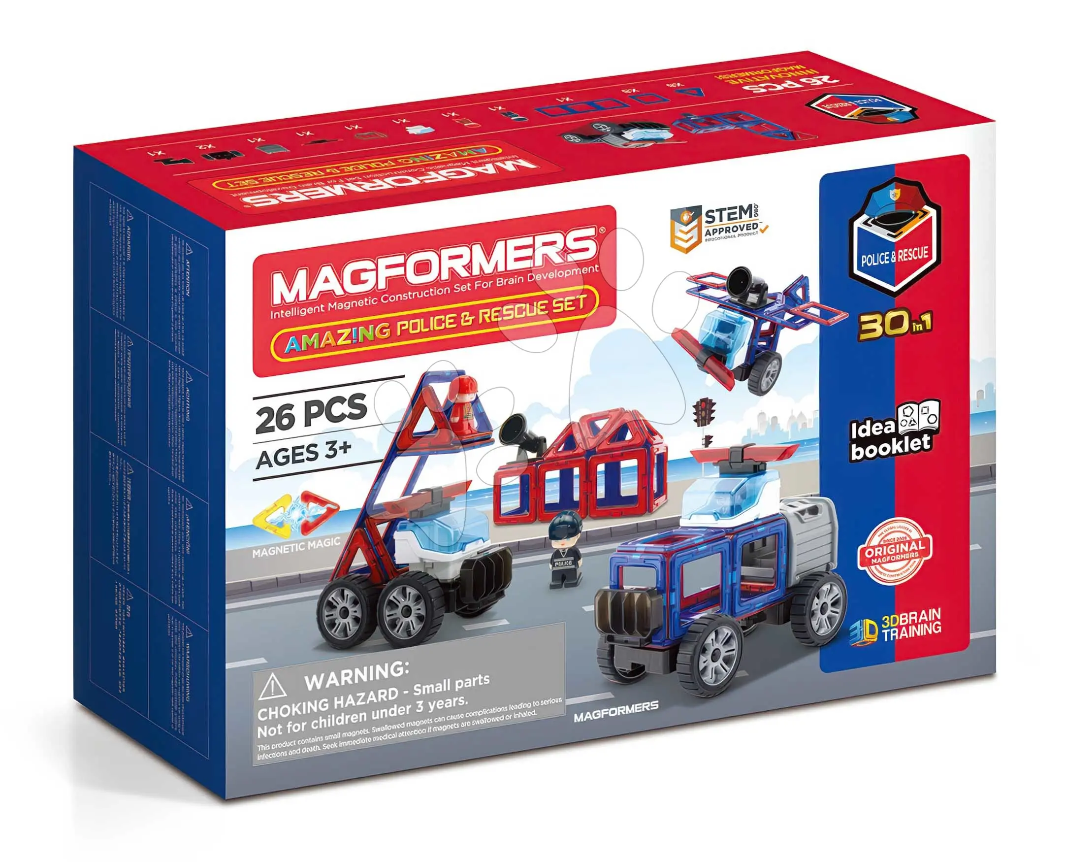 Stavebnice magnetická Policie a záchranné složky Amazing Police & Rescue set Magformers 26 dílů
