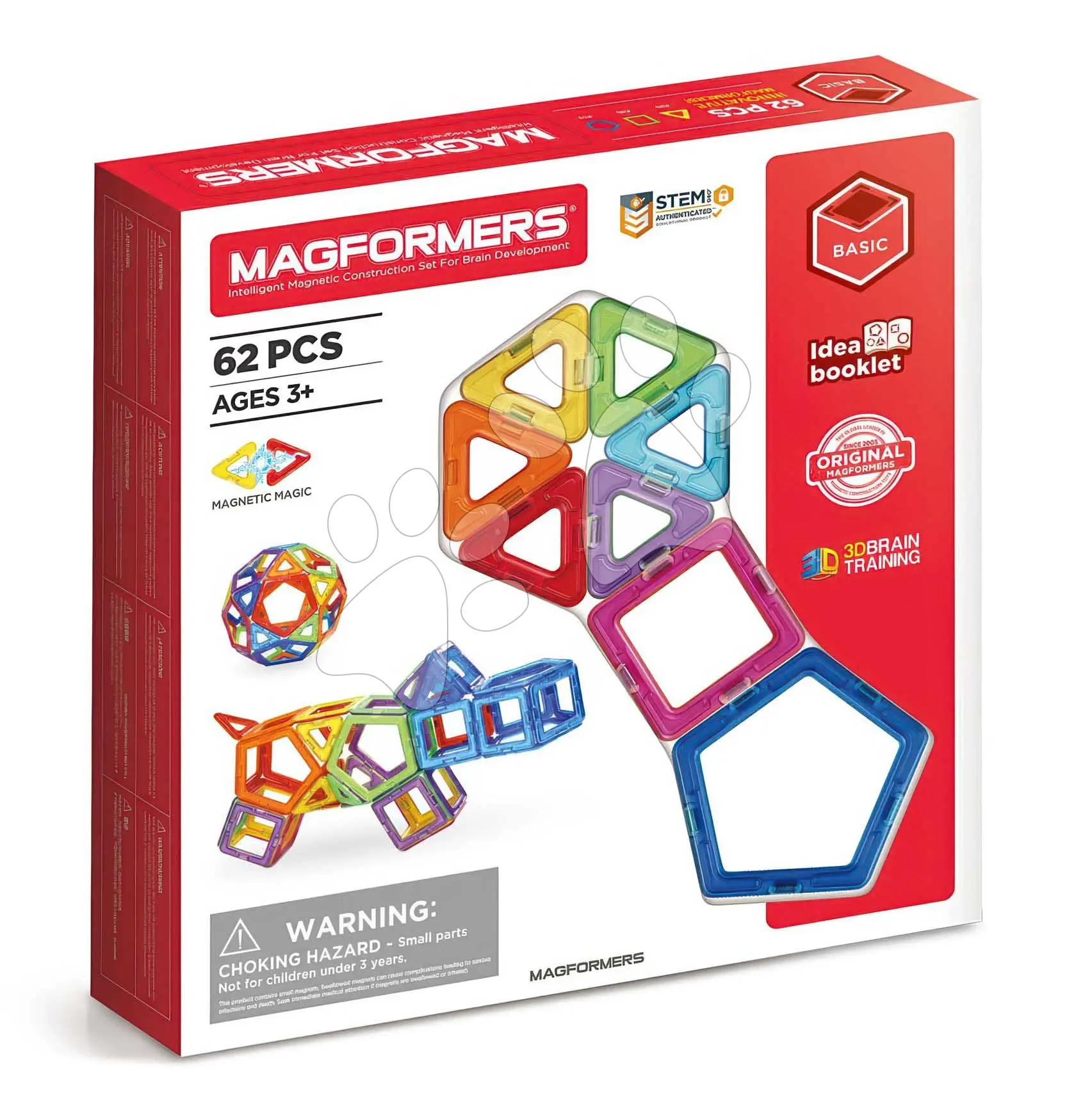 Stavebnice magnetická Extra Basic 3D Magformers 62 dílů