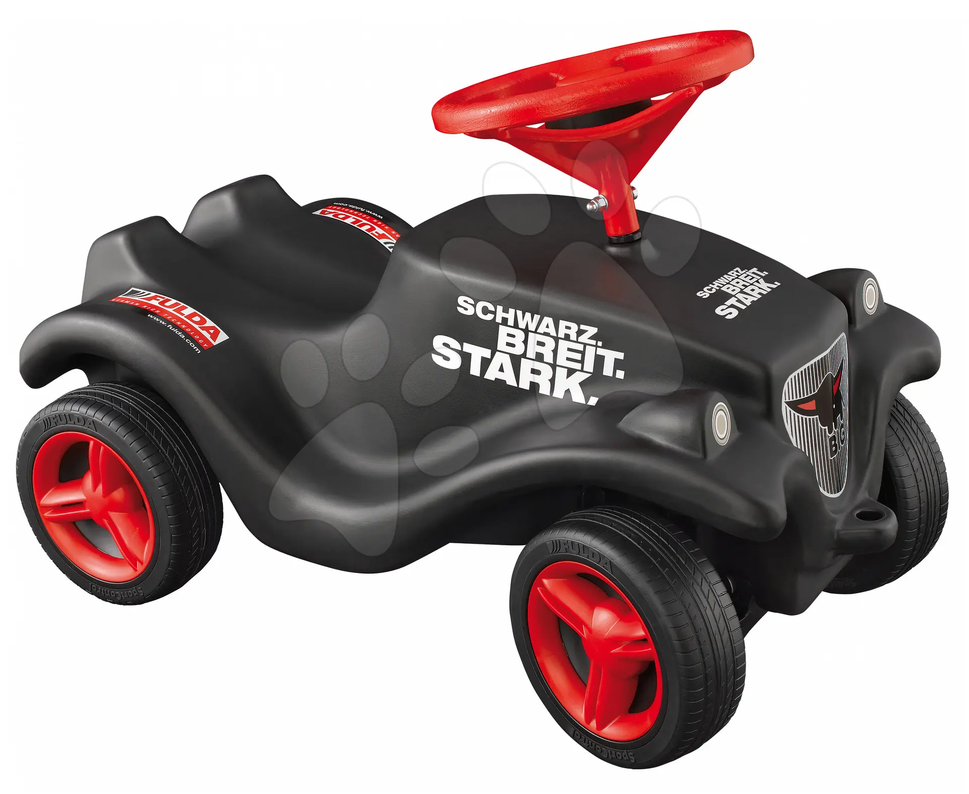 Odrážedlo auto Bobby Car Classic Little Rocker BIG černé s klaksonem a rockovými nálepkami od 12 měs.