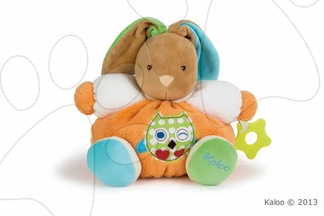 Kaloo plyšový králíček Colors-Chubby Rabbit Owl s chrastítkem 963253