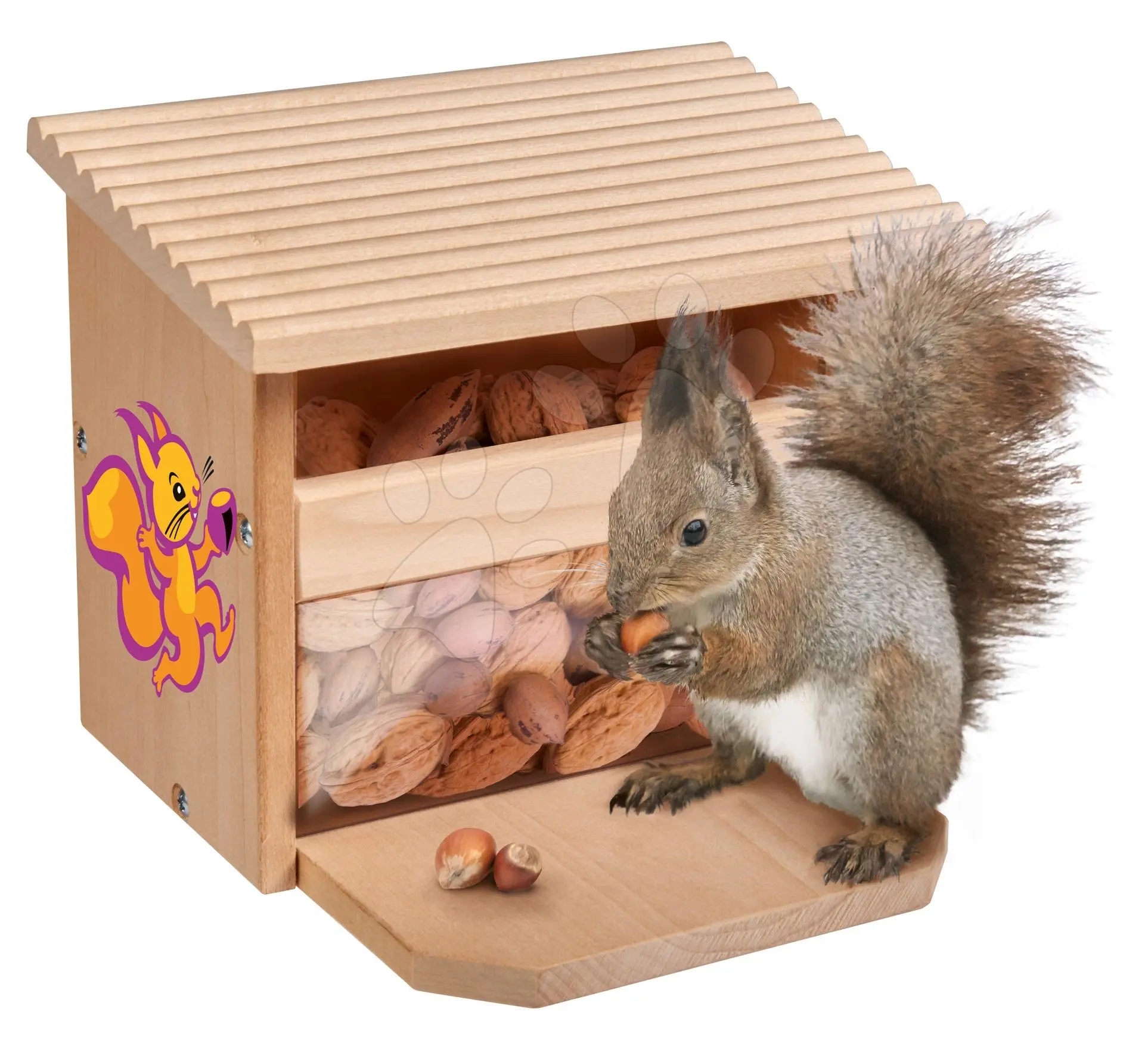 Dřevěné krmítko pro veverku Outdoor Feeding Squirell House Eichhorn 'sestav a vymaluj' barvičkami od 6 let