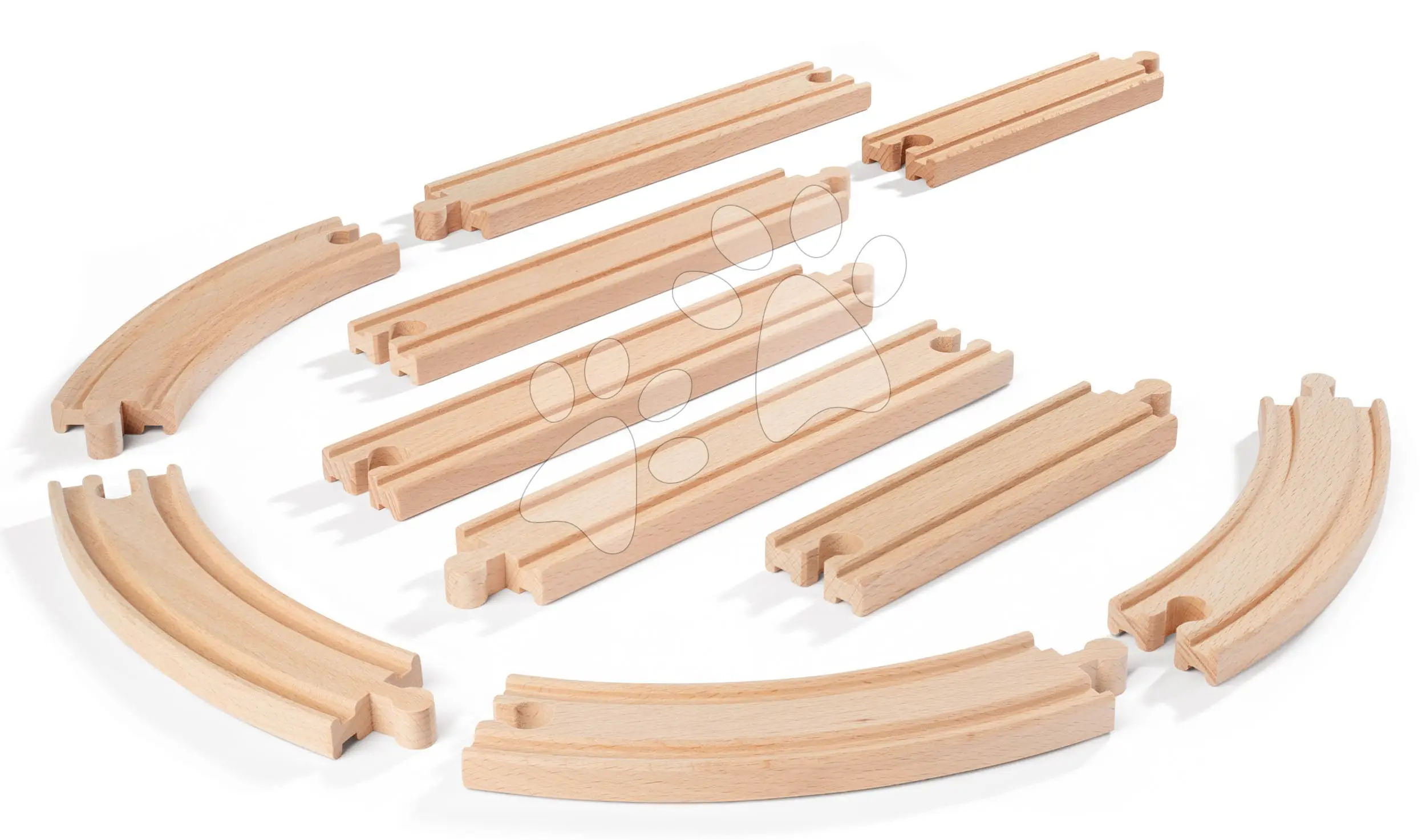 Náhradní díly k vláčkodráze Train Track Set Large Eichhorn zakřivené a rovné koleje pro prodloužení trati 10 kusů