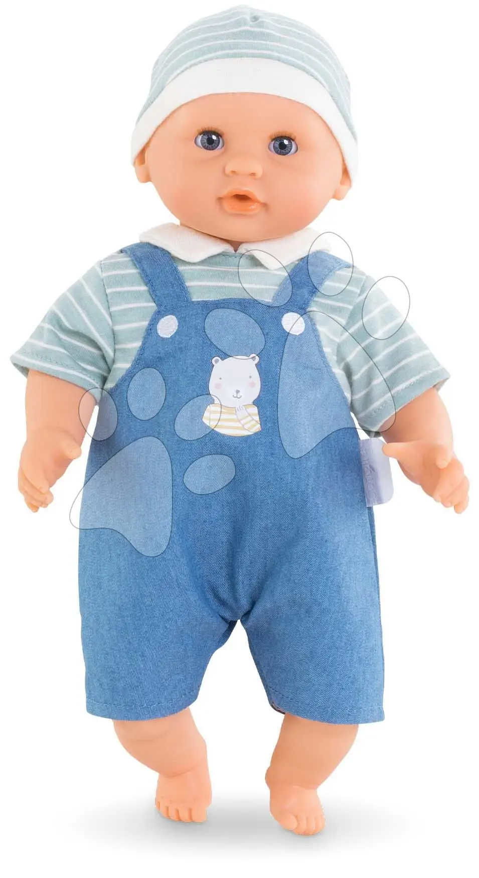 Bábika Bébé Calin Mael Corolle s modrými klipkajícími očima a fazuľkami 30 cm od 18 mes