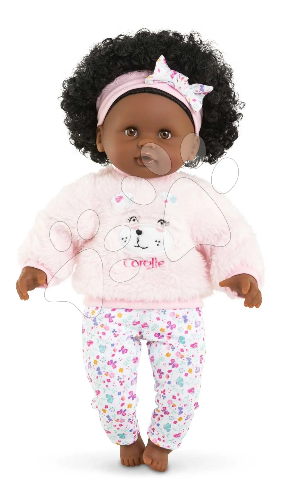 Bábika Bébé Calin Caroline Mon Premier Poupon Corolle hnedými klipkajícími očima a 2 doplňky 30 cm od 18 měs