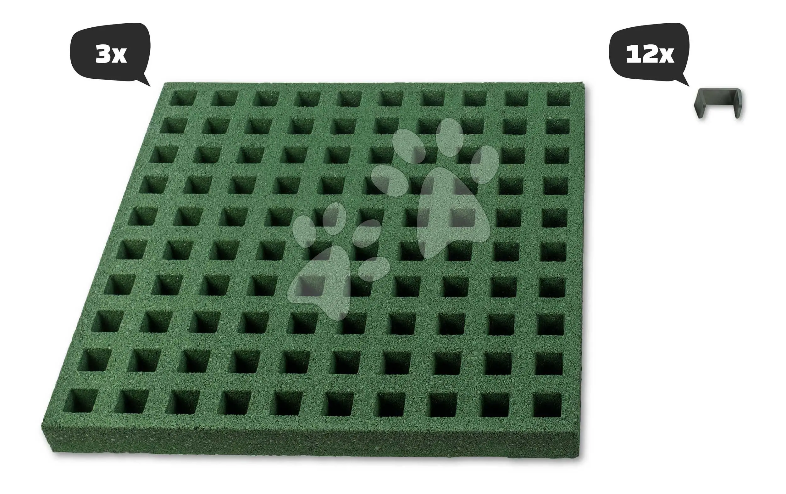 Dopadová deska pro hřiště ve tvaru čtverce 54*54 cm Square Freezone Safety 3 Tiles Exit Toys sada 3 kusů zatravňovací protiskluzové