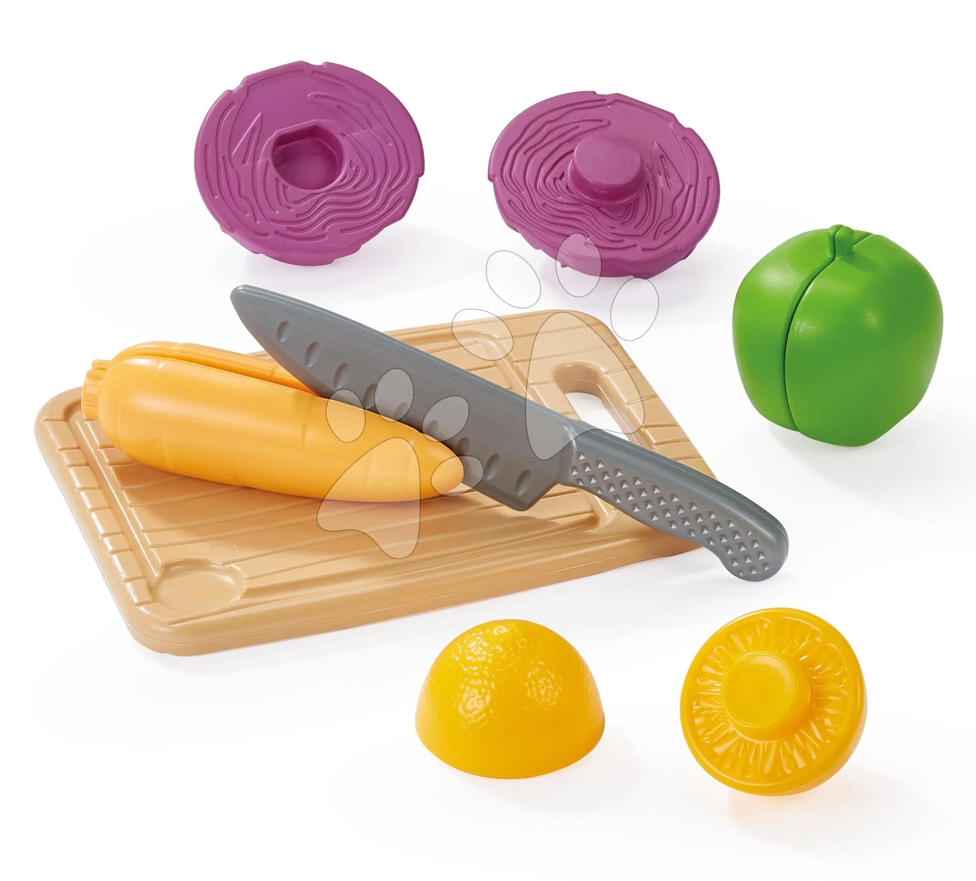 Écoiffier Kuchyňské krájecí prkénko se zeleninou 100% Chef s nožem na krájení 6 dílů od 18 měsíců