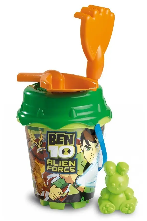 Divertoys kbelík set do písku s konví Ben 10 23556 zeleno-žlutý