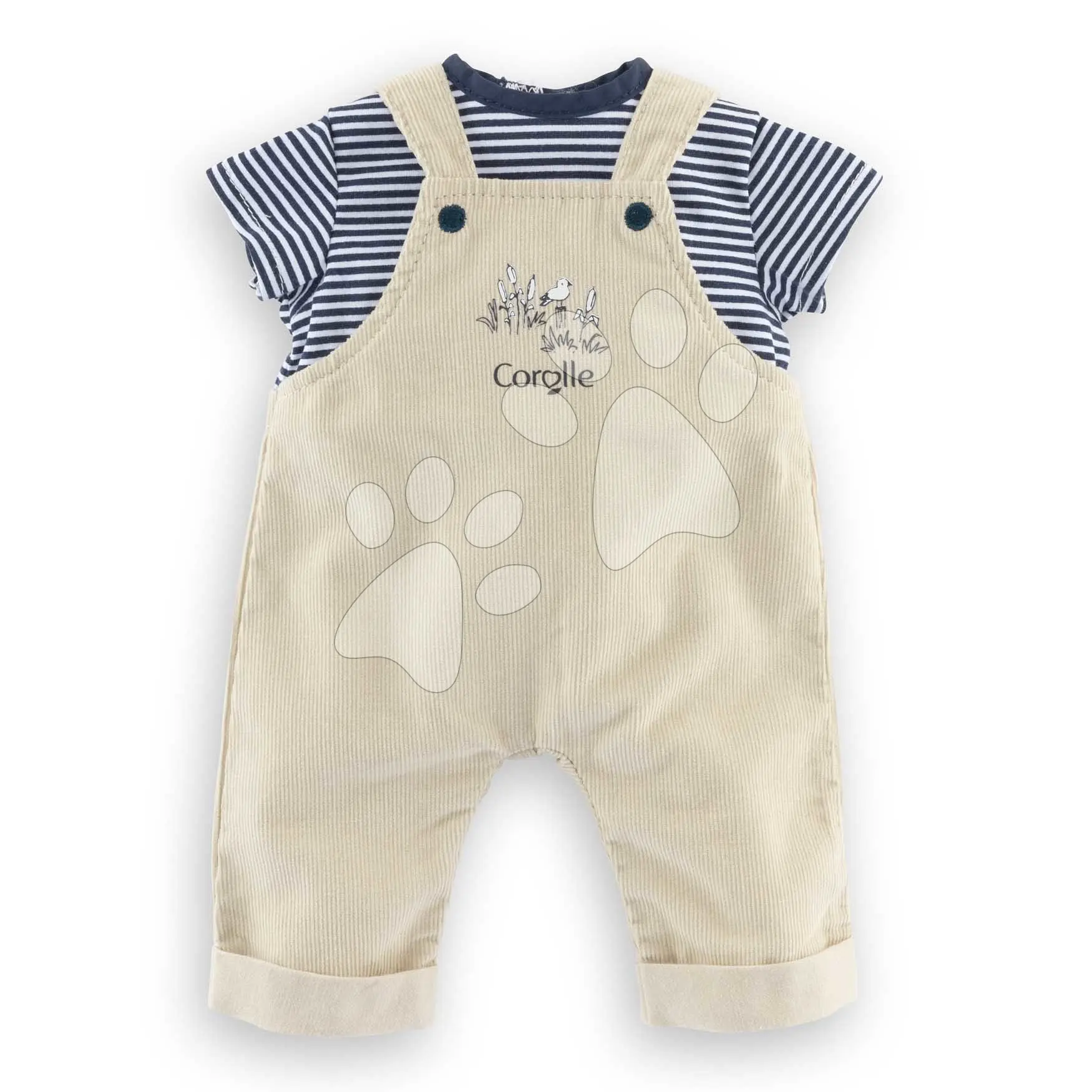 Oblečení T-Shirt & Ecru Overalls Loire Riverside Mon Premier Poupon Corolle pro panenku 30 cm od 18 měsíců