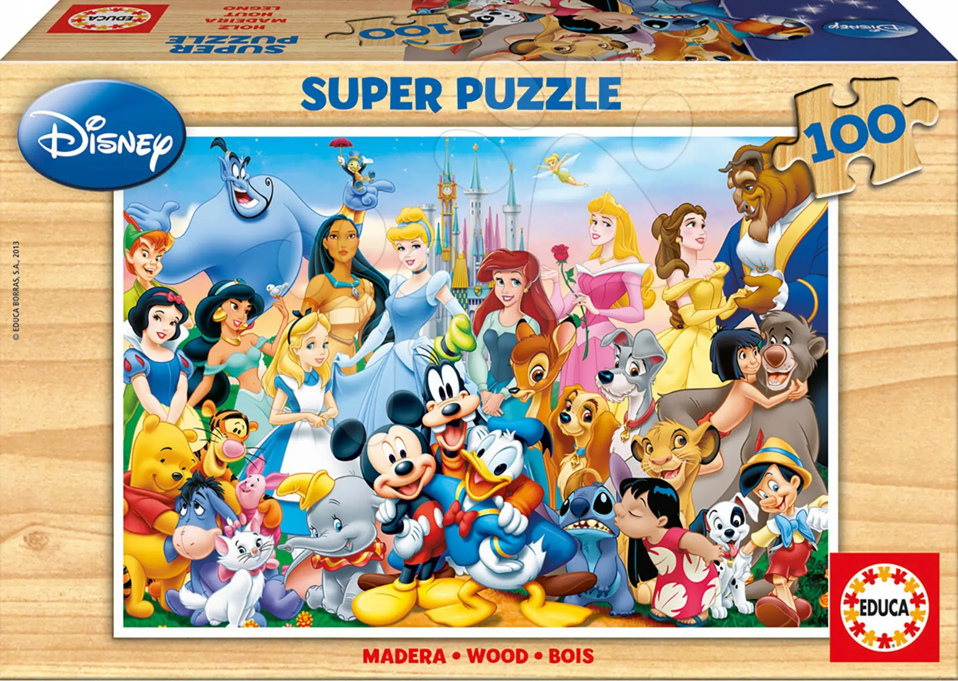 EDUCA Dřevěné puzzle Báječný svět Disney 100 dílků 197
