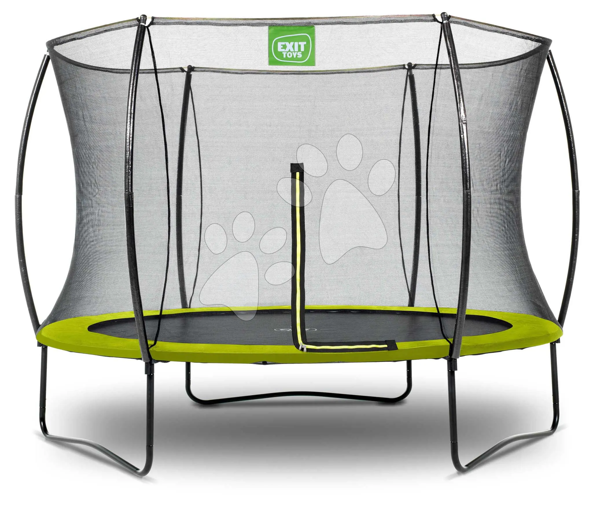Trampolína s ochrannou sítí Silhouette trampoline Exit Toys kulatá průměr 244 cm zelená