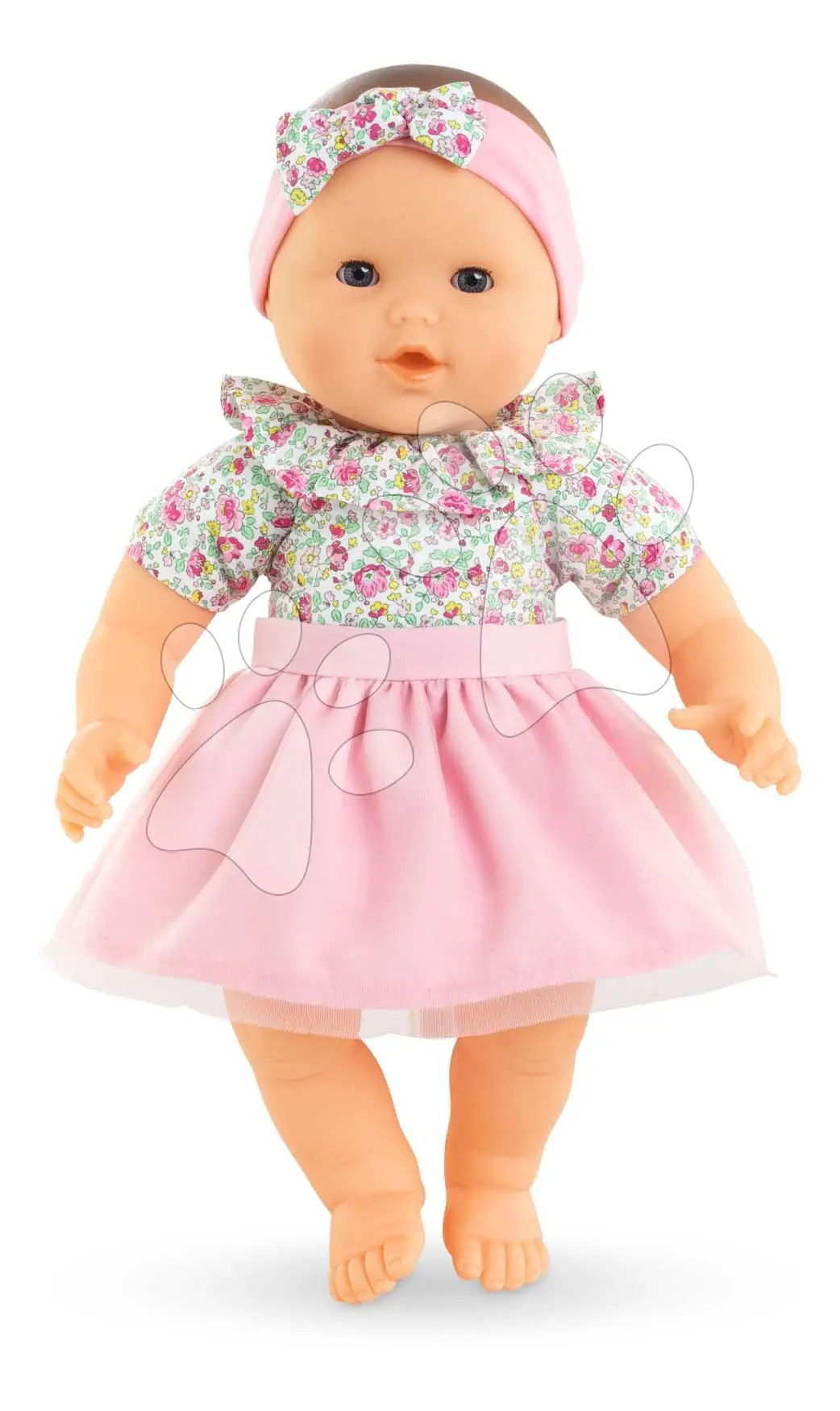 Bábika Mon Adorable Grand Poupon Blossom Garden Corolle s modrými klipkajícími očima, špulícími se rychlejšími pohyby a špaličkou se sukničkou 36 cm od 24 měs