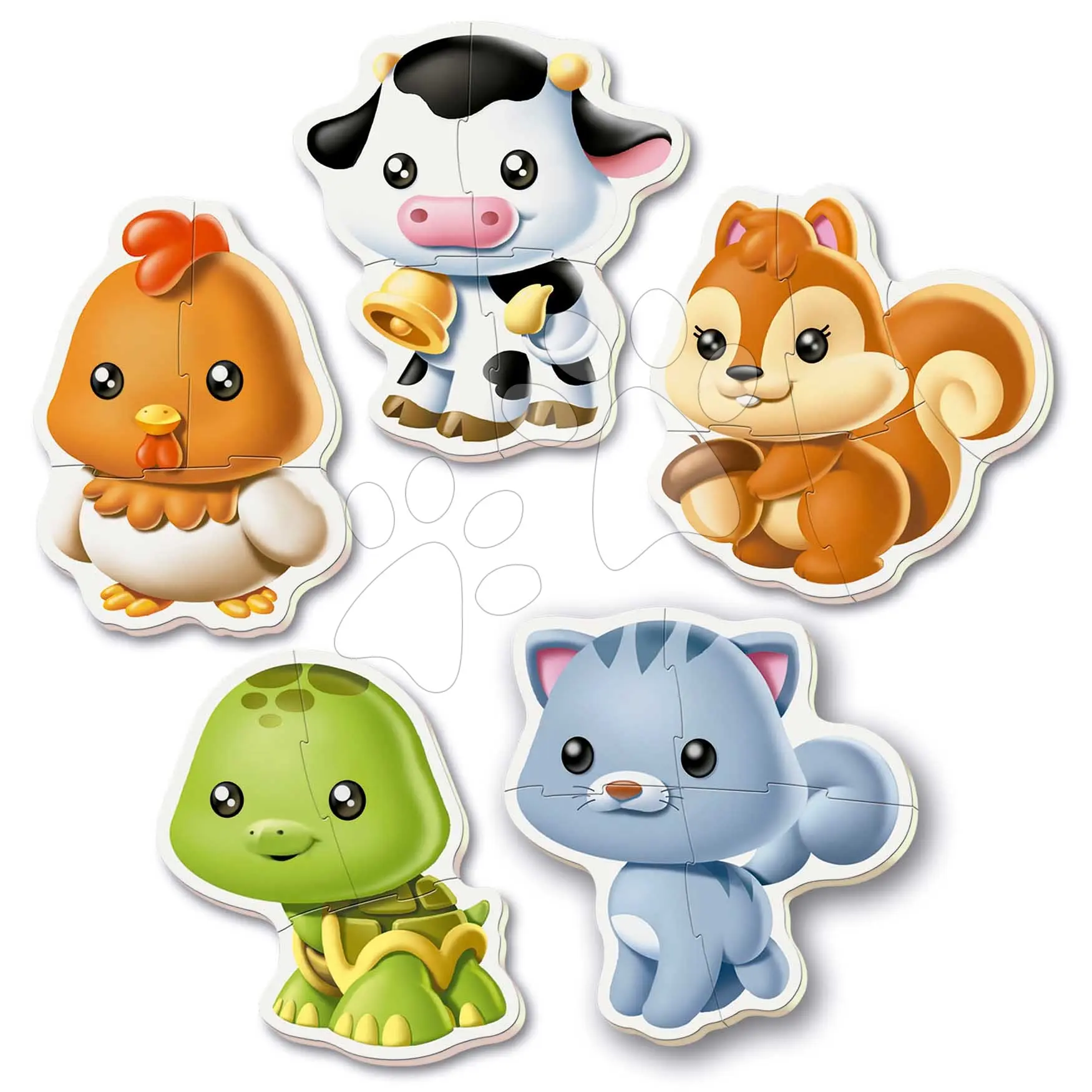 Educa baby dětské puzzle Zvířátka s kočičkou 13473 barevné