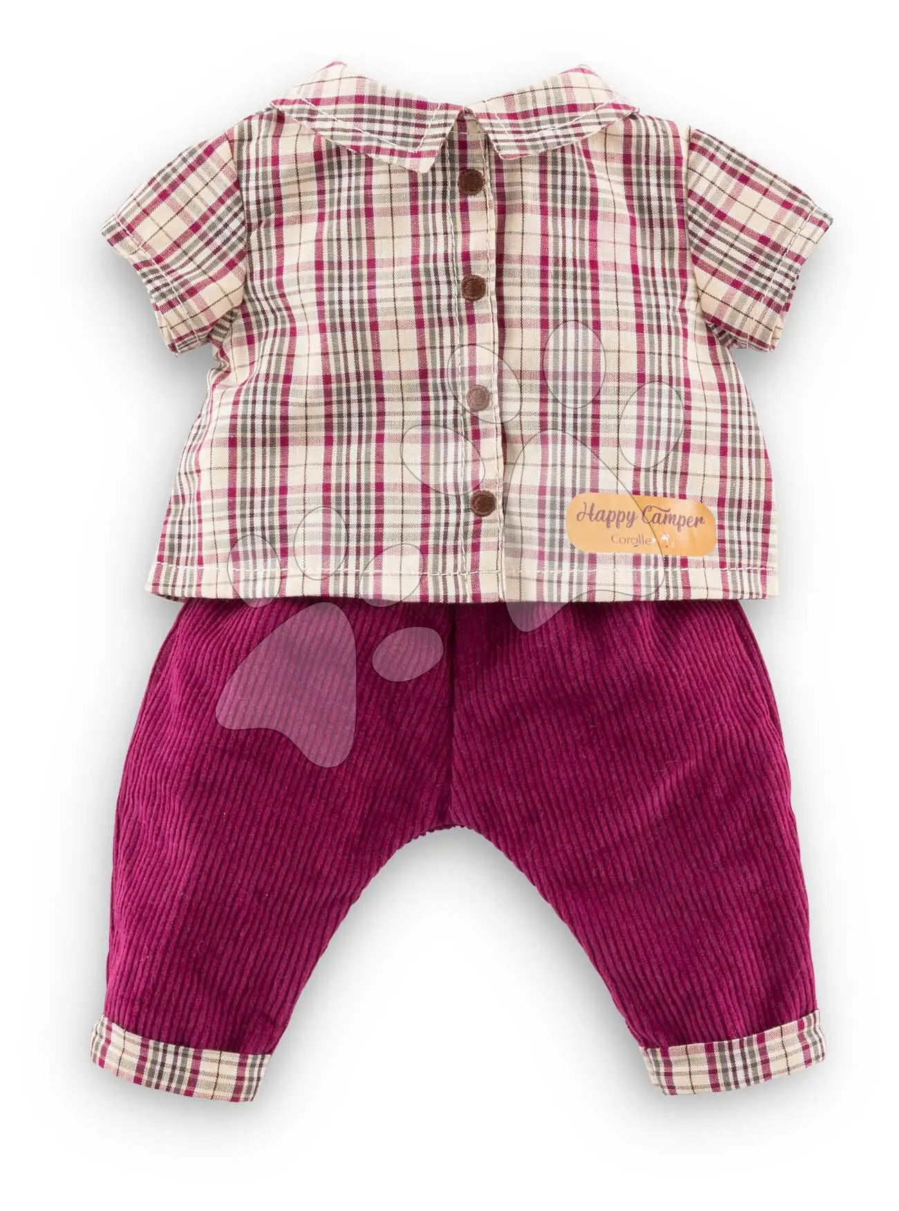 Kostkovaná košile a kalhoty pro panenku Plaid Shirt & Pants Little Explorer Mon Grand Poupon Corolle pro panenku 36 cm od 24 měsíců