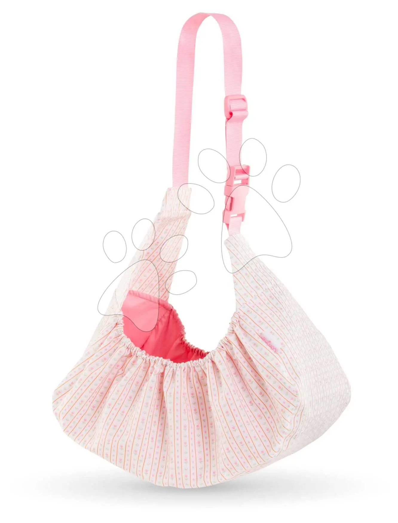 Nosič pro panenku Carrier Bag Tulips Corolle růžový pro panenku 36 cm s nastavitelným popruhem