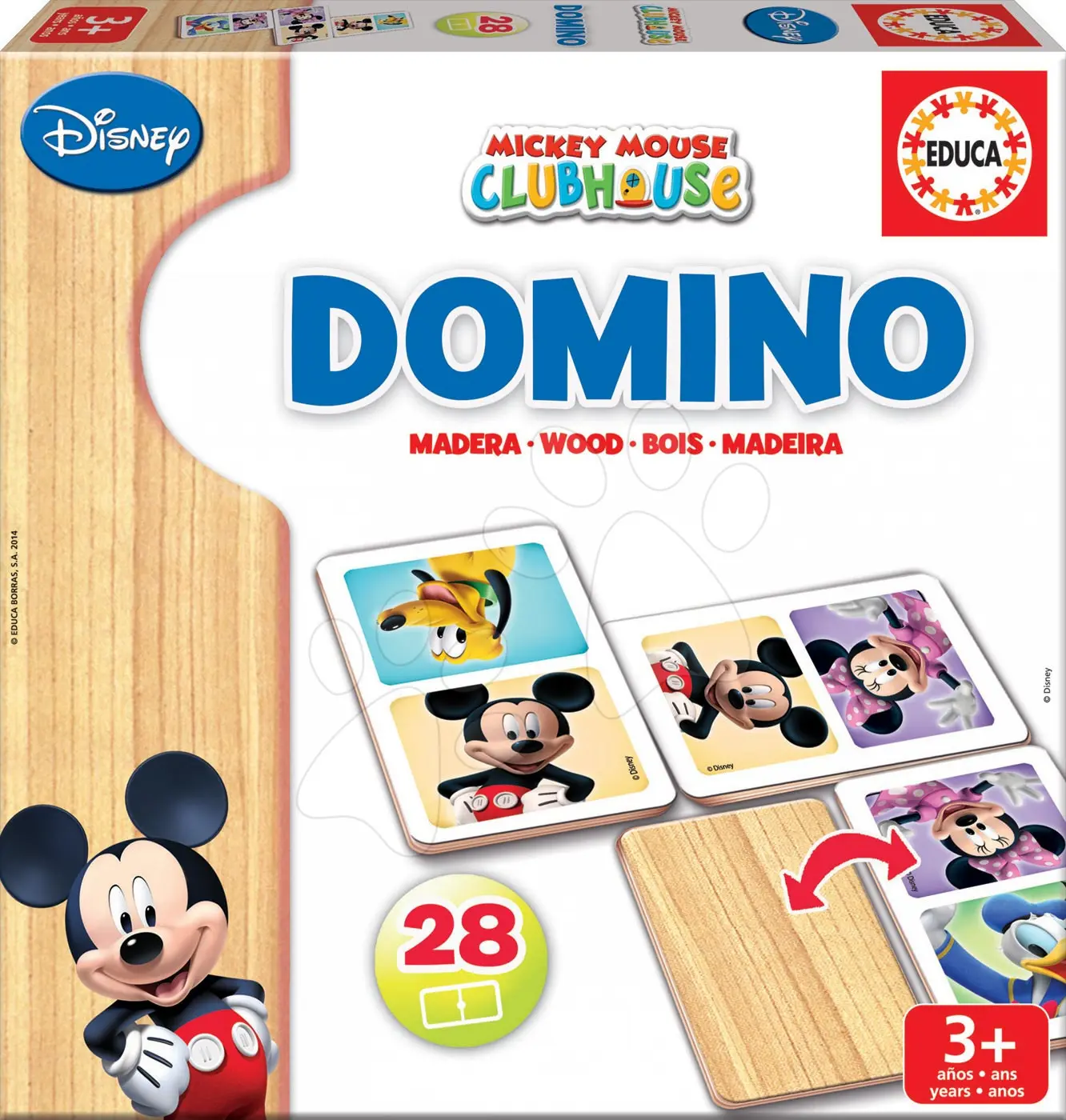 Educa dětské domino ze dřeva Mickey Mouse s přáteli 28 ks 16037