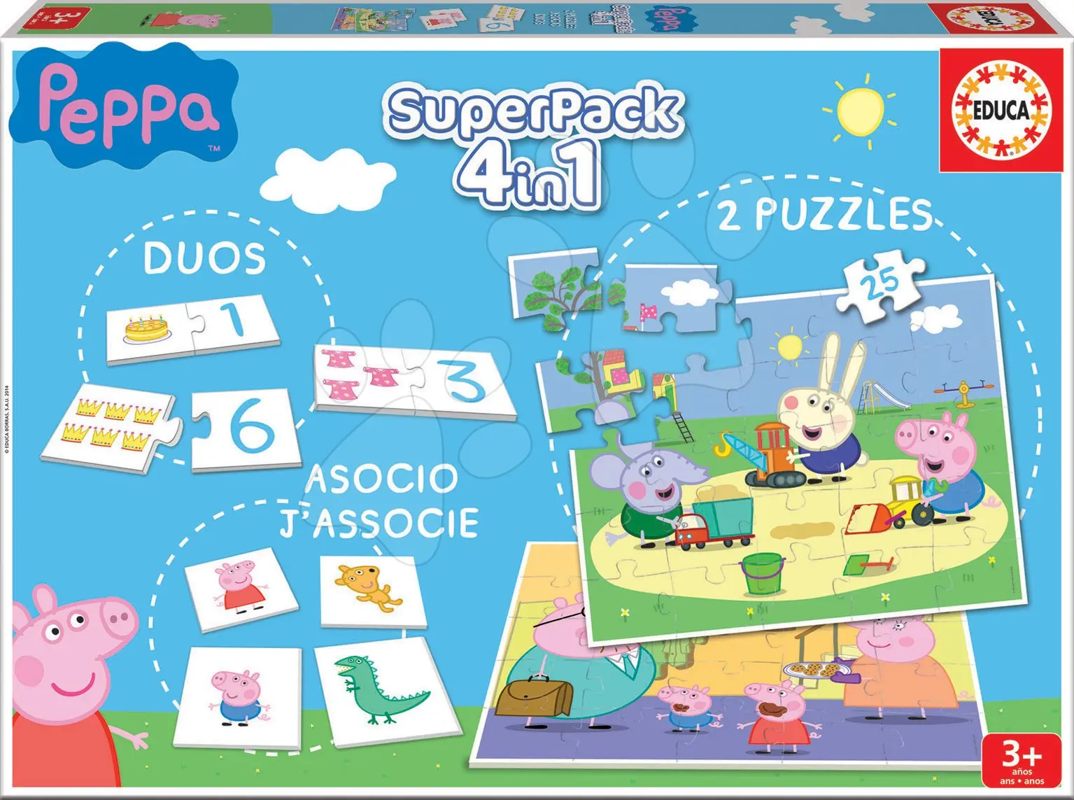 Educa domino a pexeso Peppa Pig Disney Superpack 4v1