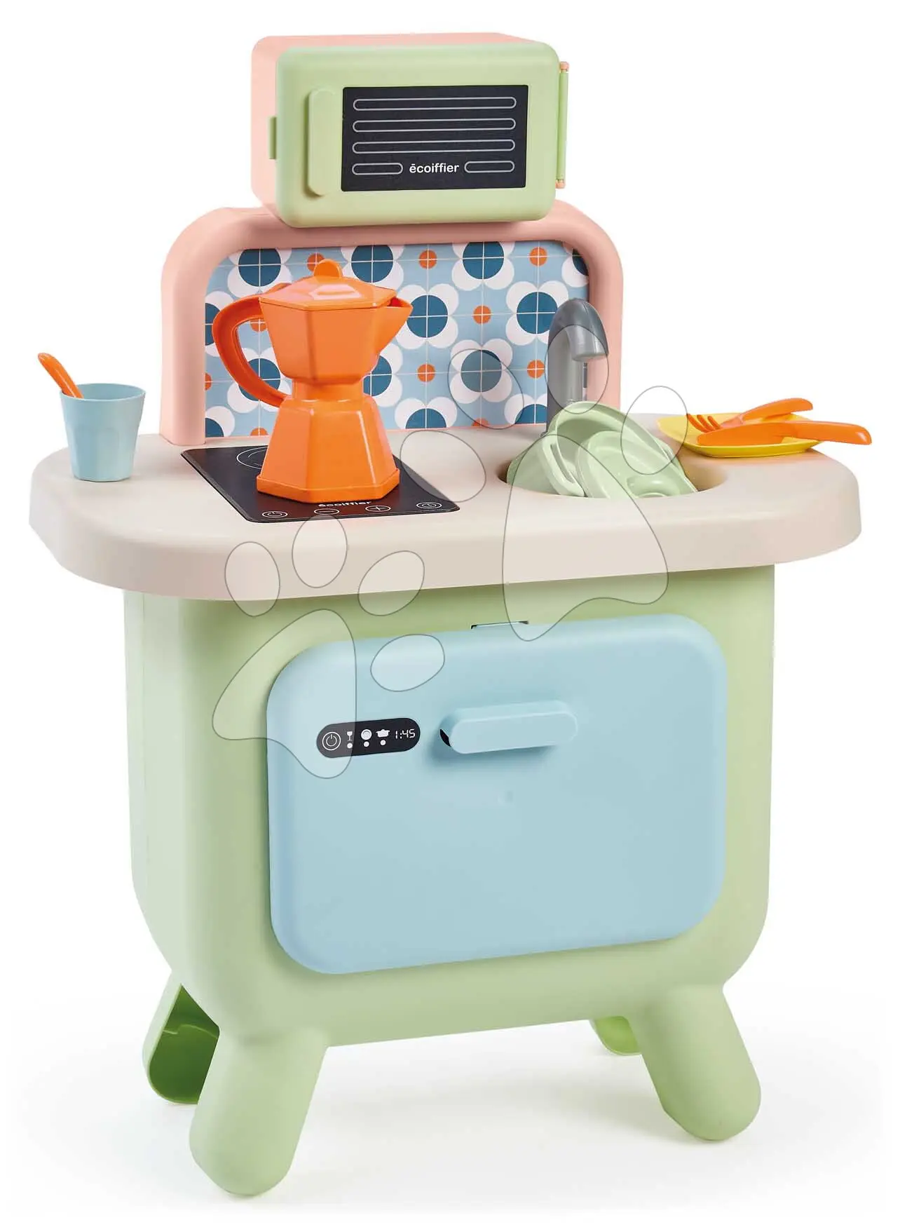 Kuchyňka s myčkou na nádobí a mikrovlnkou Sage Kitchen Écoiffier 17 doplňků s kuchyňským nádobím od 18 měs