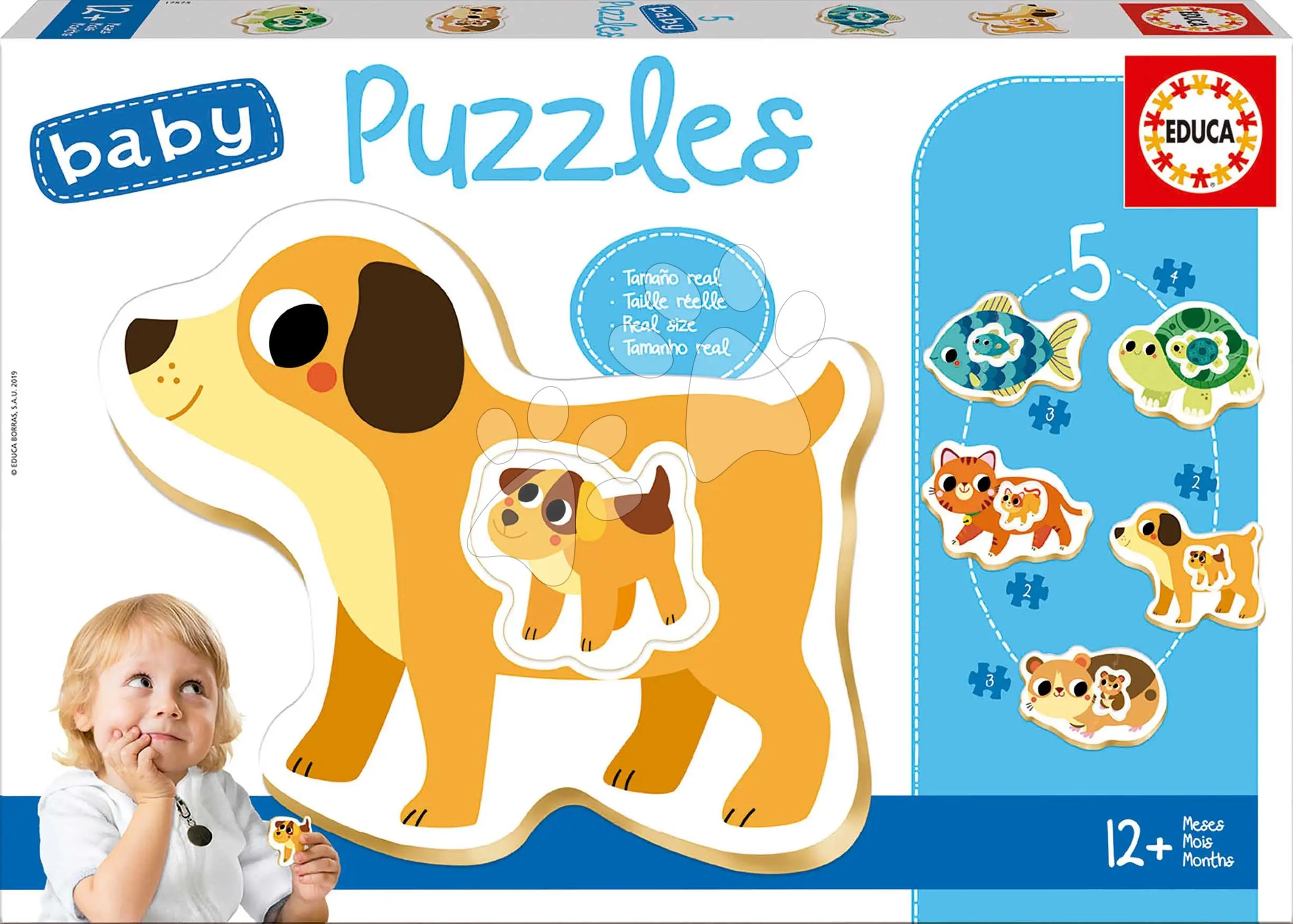 Educa puzzle pro nejmenší Baby 5 – Zvířátka s želvou 17573