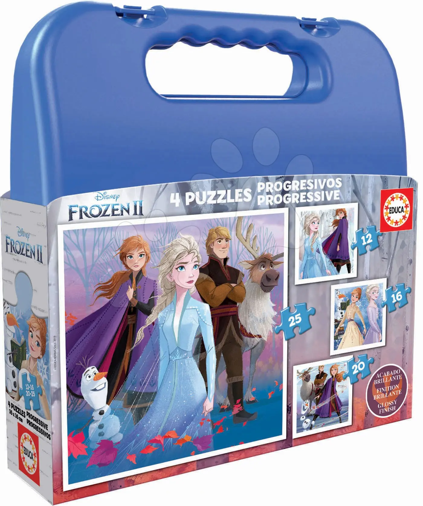 Puzzle v kufříku Ledové království 2, 4v1 (12,16,20,25 dílků)