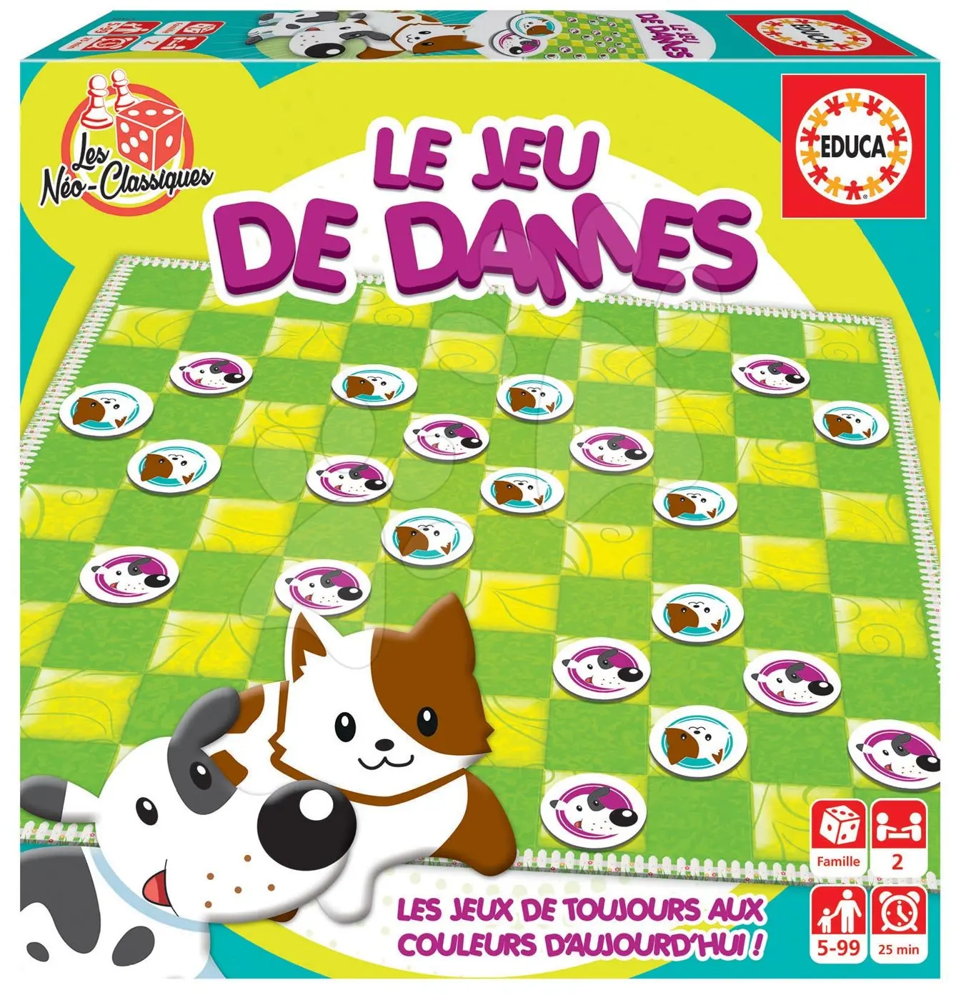 Společenská hra Dama Le Jeu de Dames Educa francouzsky pro 2 hráče od 5–99 let