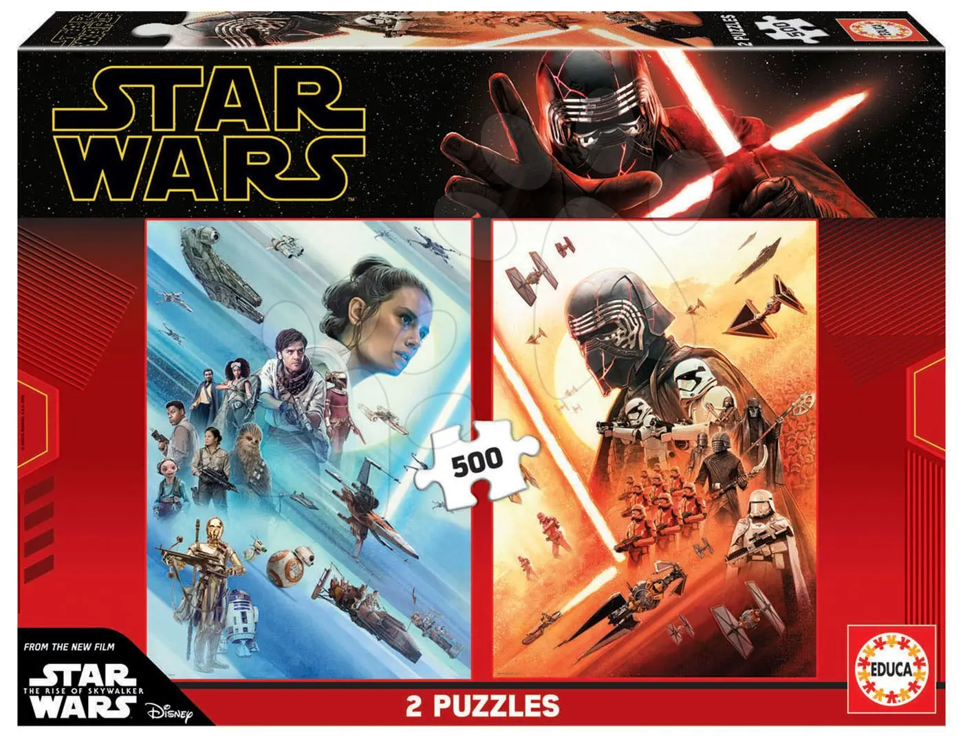 Puzzle Star Wars Episode IX The rise of Starwalker Educa 2 x 500 dílků a Fix lepidlo od 11 let