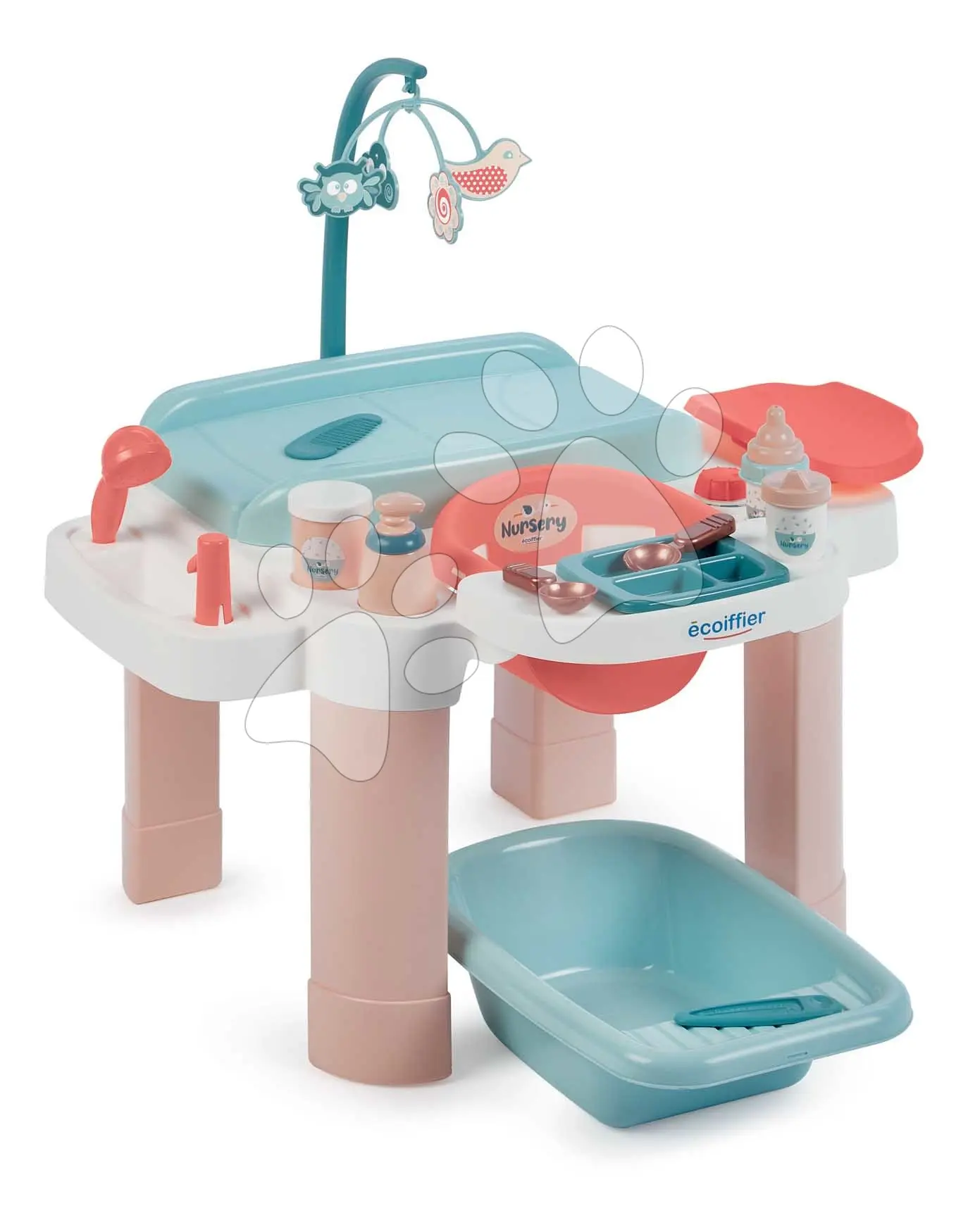 Pečovatelský stolek pro panenky My First Nursery Écoiffier s vaničkou 13 doplňků od 18 měsíců