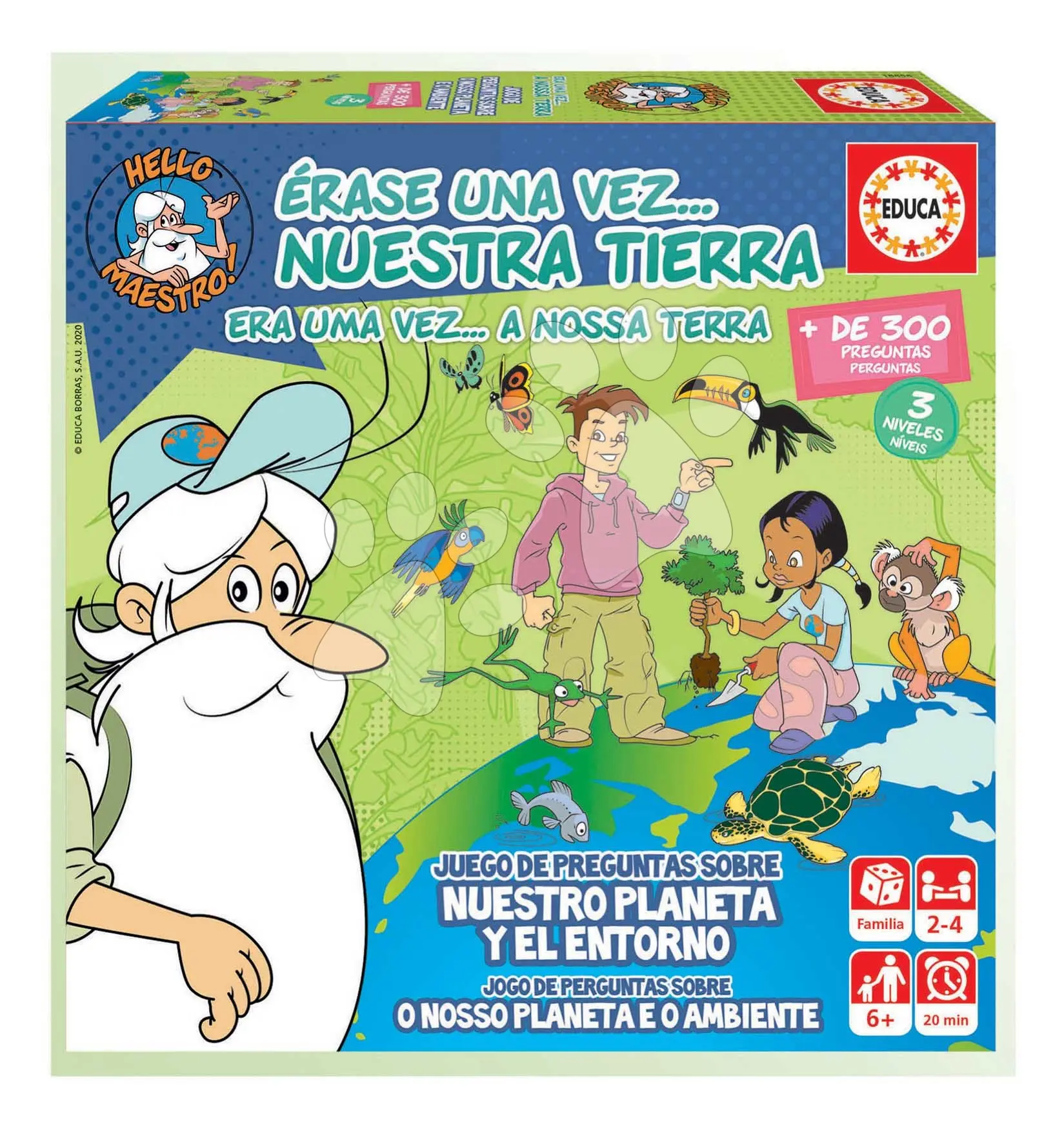 Společenská hra vědomostní Once upon a time Our Earth Educa Učíme se o planetě Zemi 300 otázek ve španělštině a portugalštině od 6 let