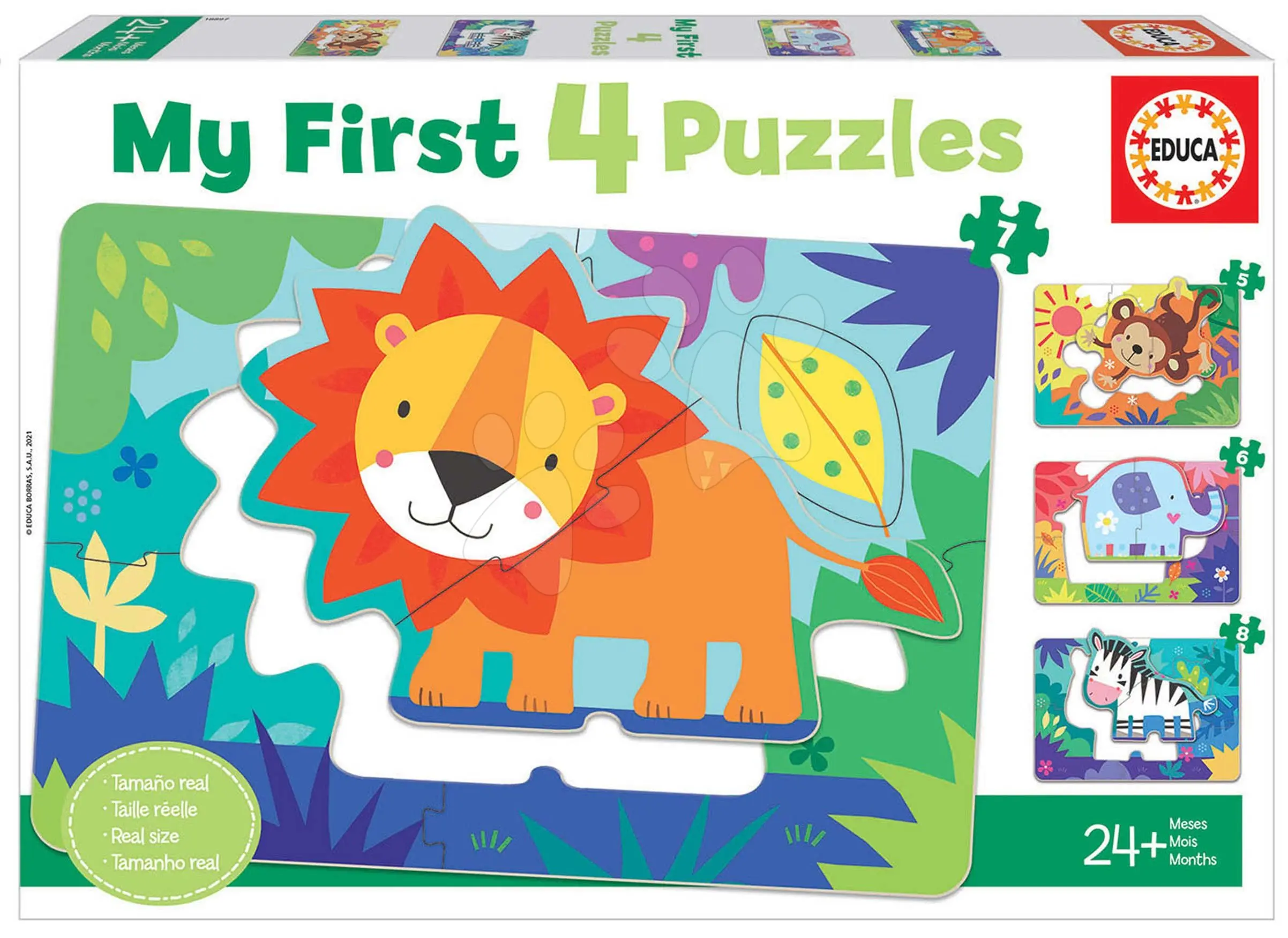 Moje první puzzle Zvířátka z divočiny 4v1 (5,6,7,8 dílků)