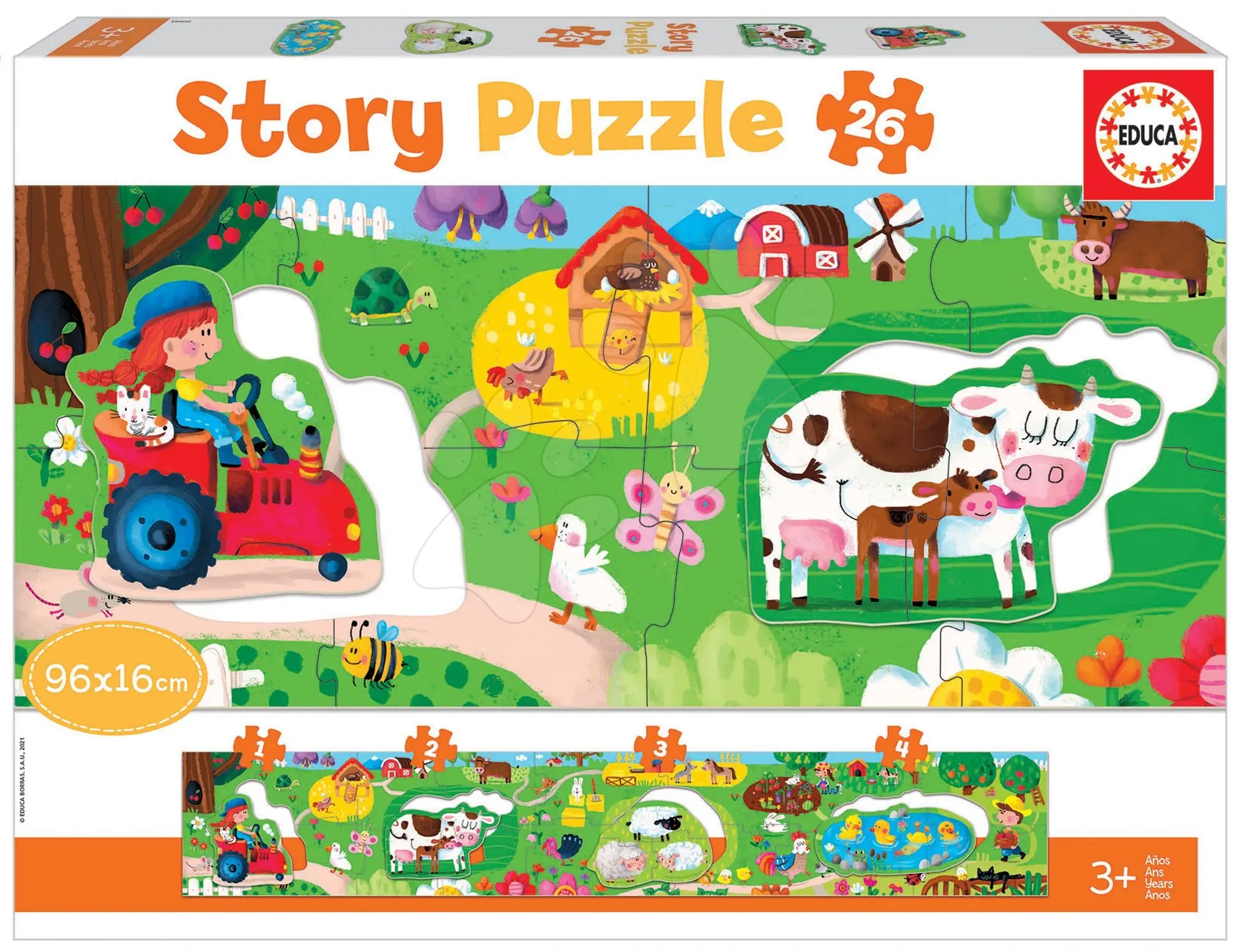 Puzzle pro nejmenší Story the Farm Educa pohádka na farmě 26 dílů