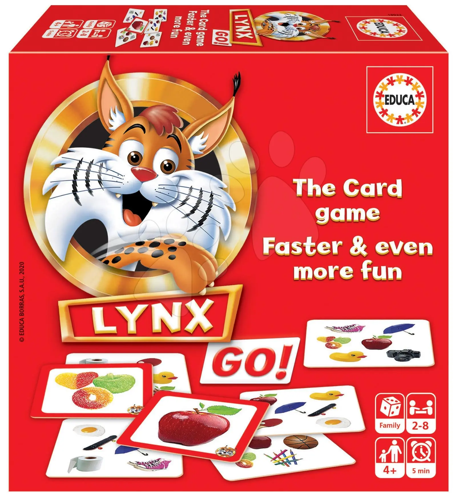 Společenská hra Rychlý jako rys LYNX GO! 6in1 Educa na paměť a reakce 70 obrázků od 4 let