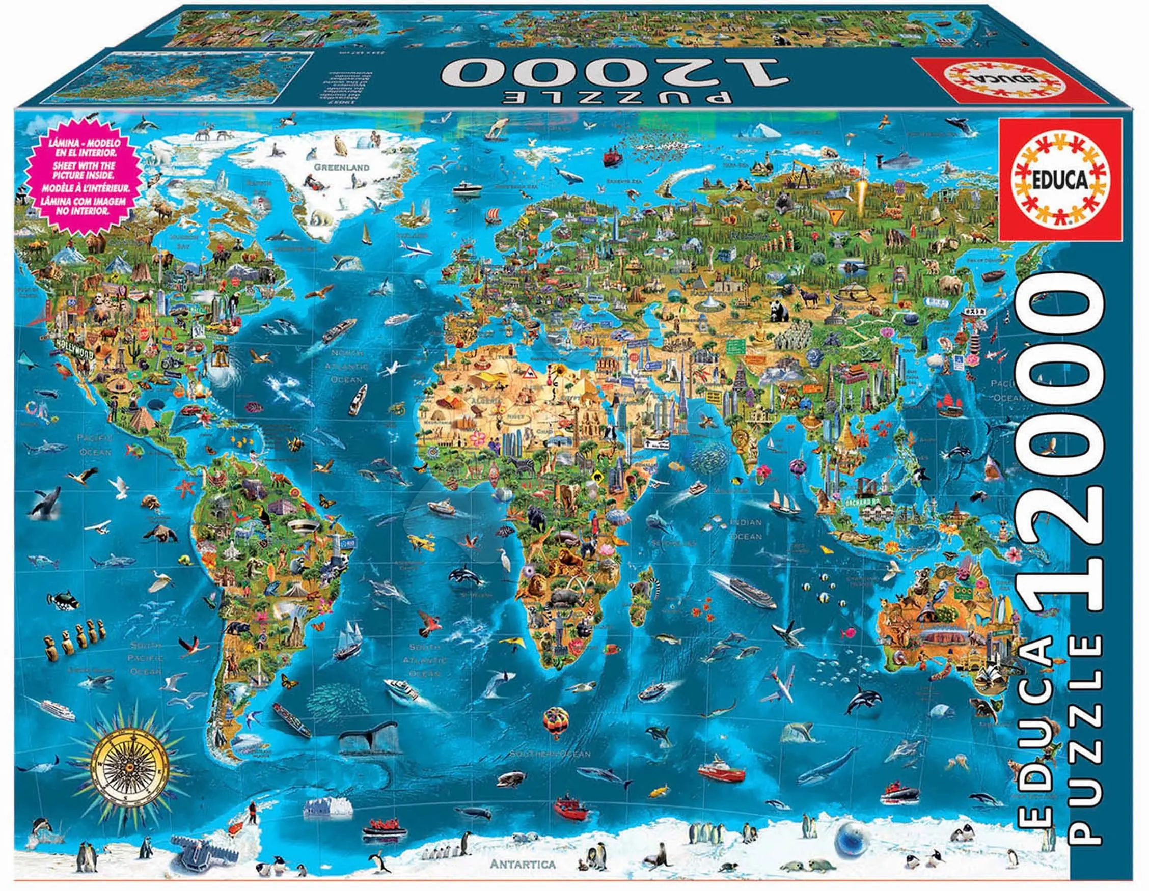 EDUCA Puzzle Zázraky světa 12000 dílků 143678