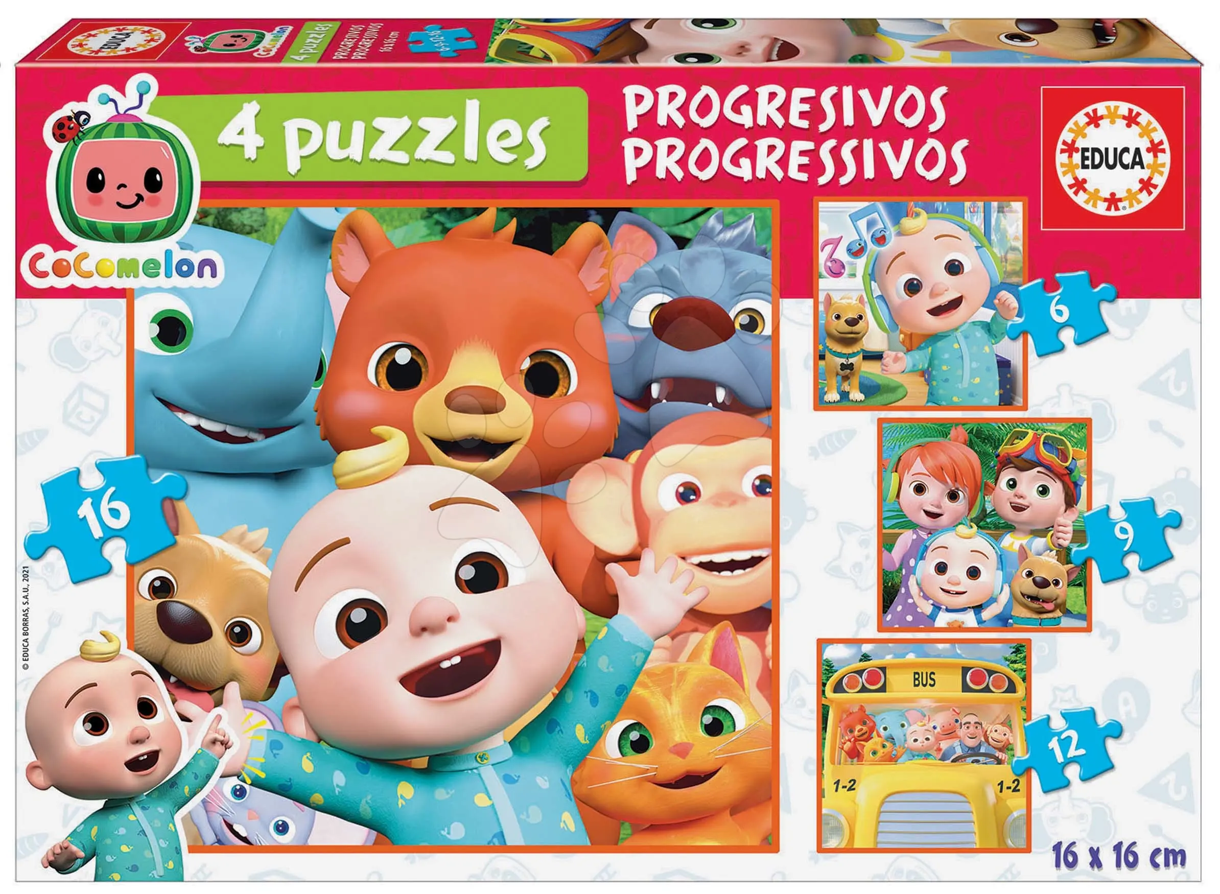 Puzzle CoComelon 4v1 (6,9,12,16 dílků)