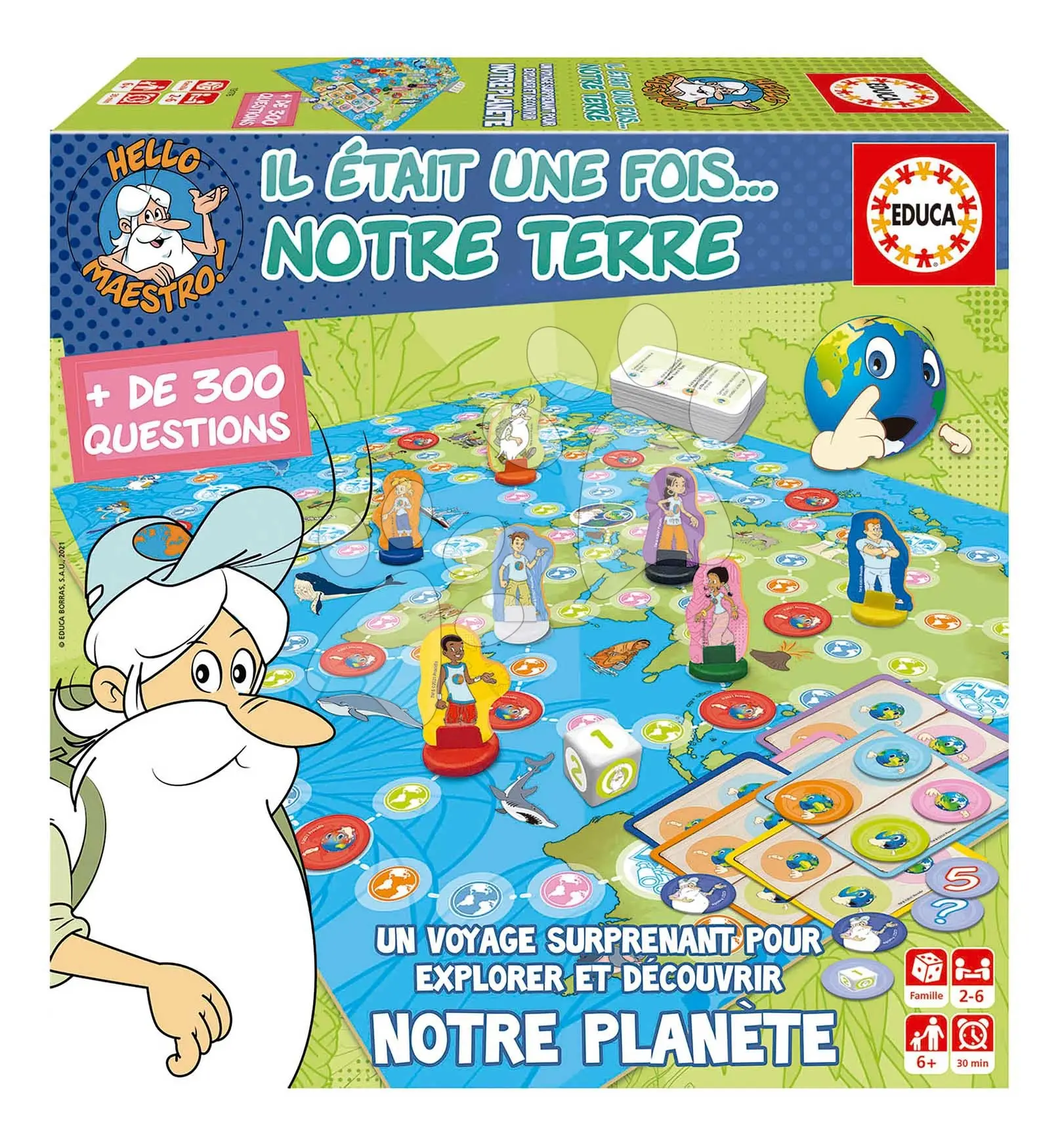 Společenská hra Hello Maestro Notre Terre-Le Jeu Educa ve francouzštině pro 2–6 hráčů od 6 let