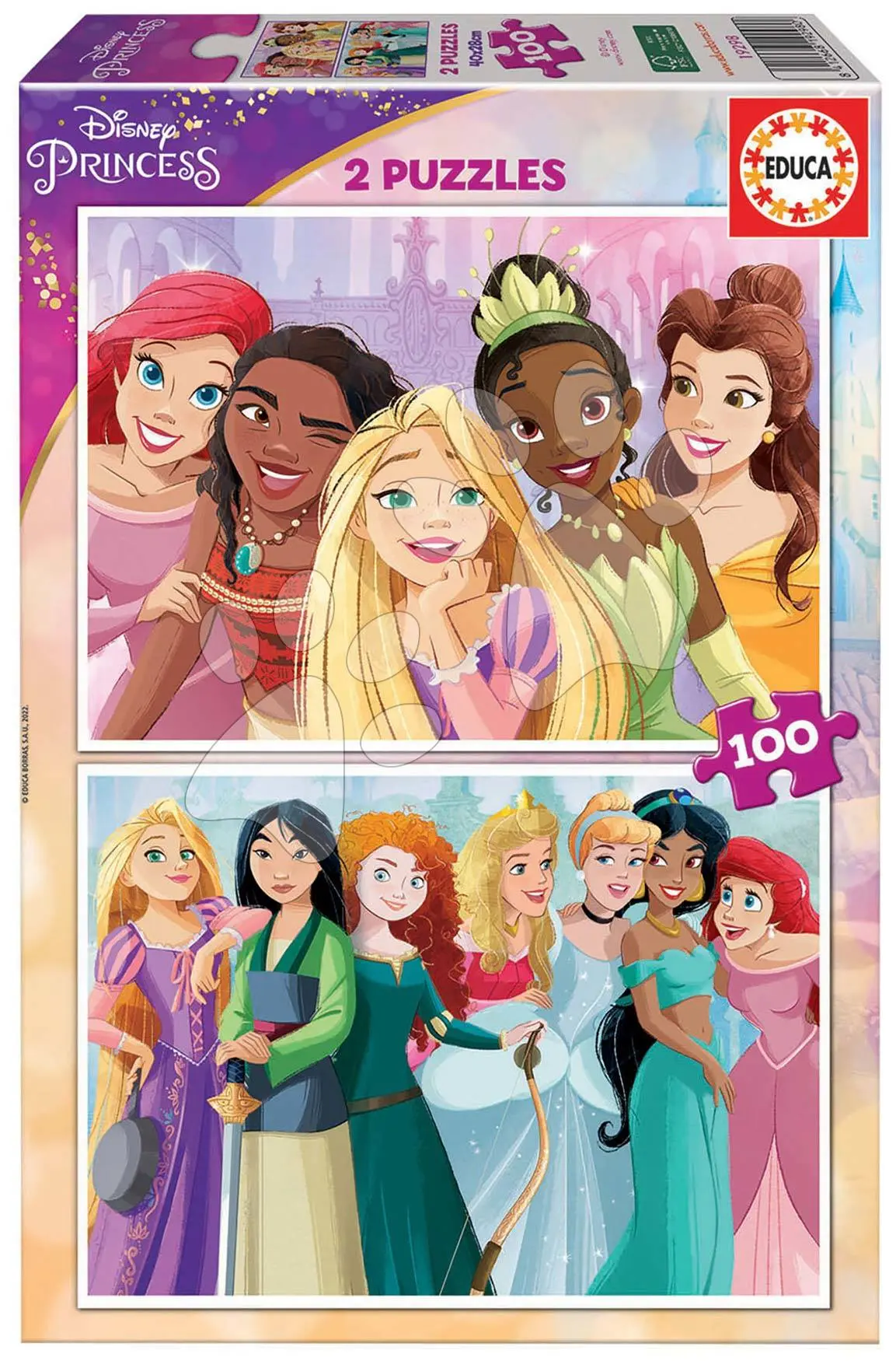 EDUCA Puzzle Disney princezny 2x100 dílků 147106