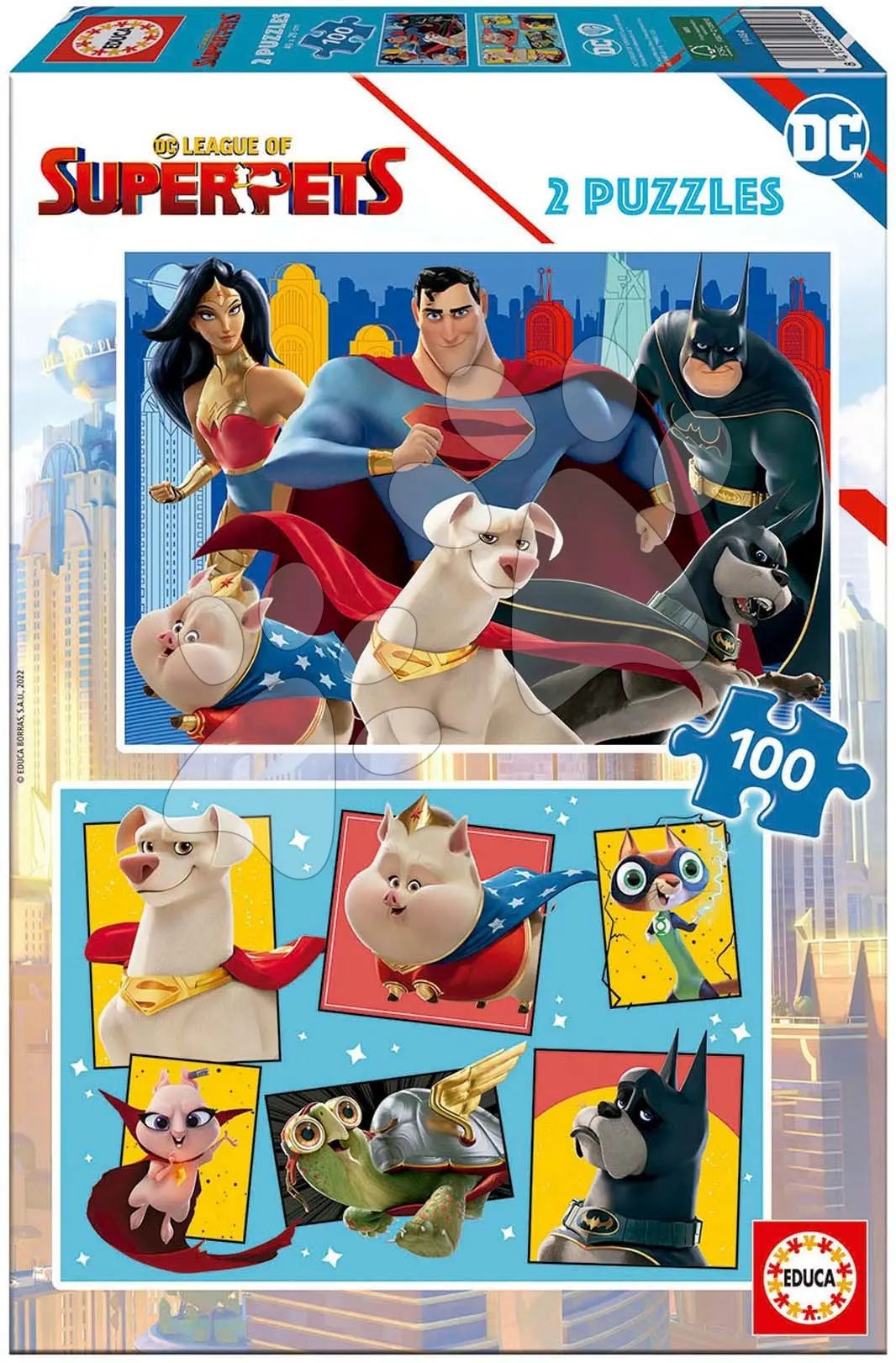 EDUCA Puzzle DC Liga supermazlíčků 2x100 dílků 152693