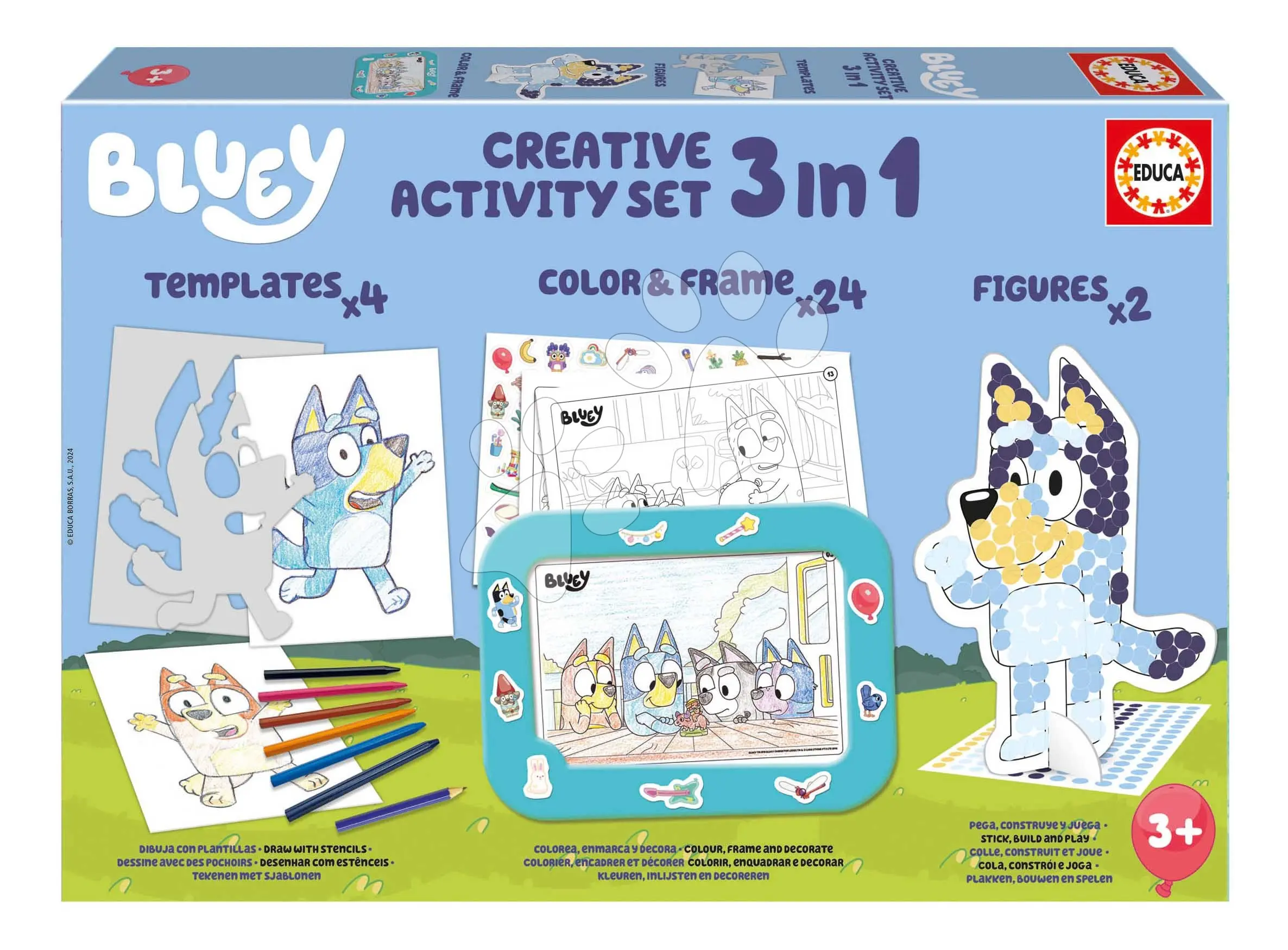 Kreativní kreslení s tabletem Creative Activity Set Educa Vytvoř a vybarvi si pejska s předlohami nálepkami a figurkami