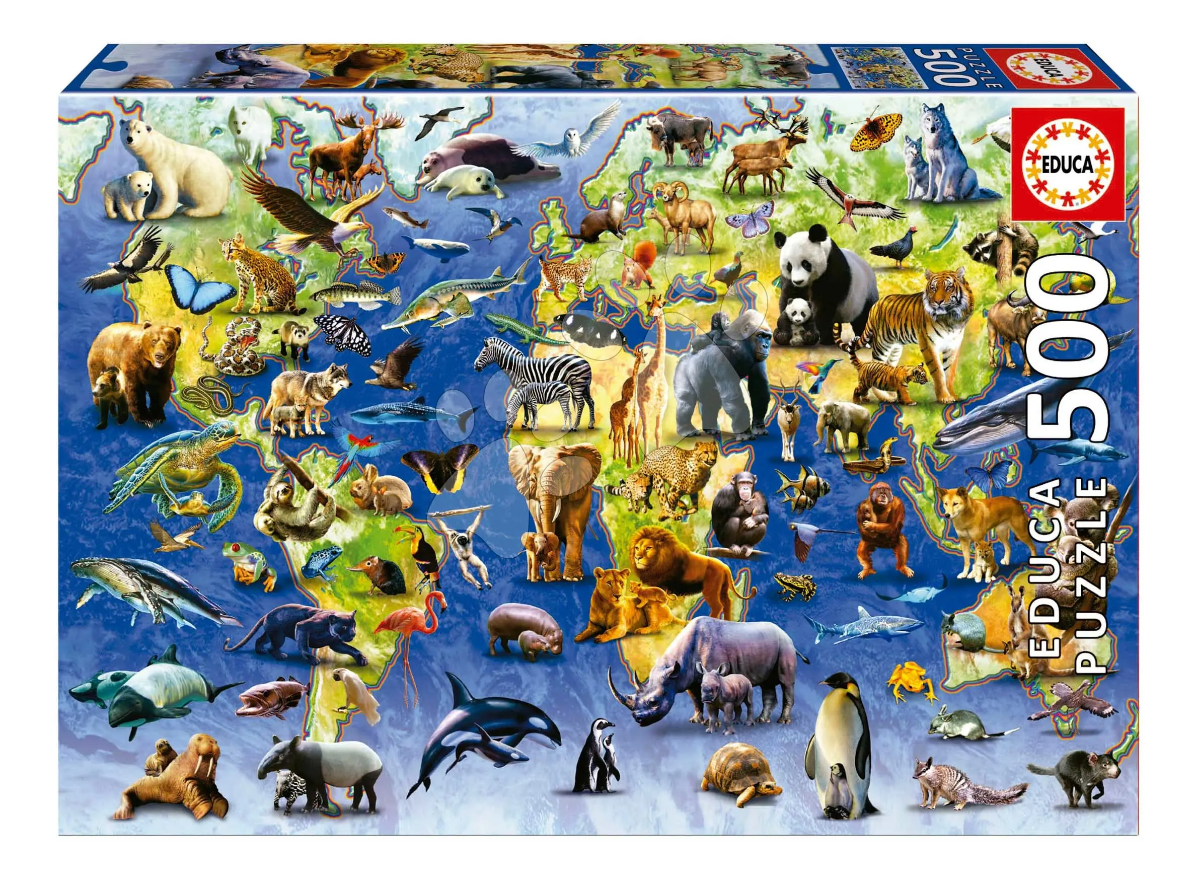 Puzzle One Hundred Endangered Species Educa 500 dílků a Fix lepidlo