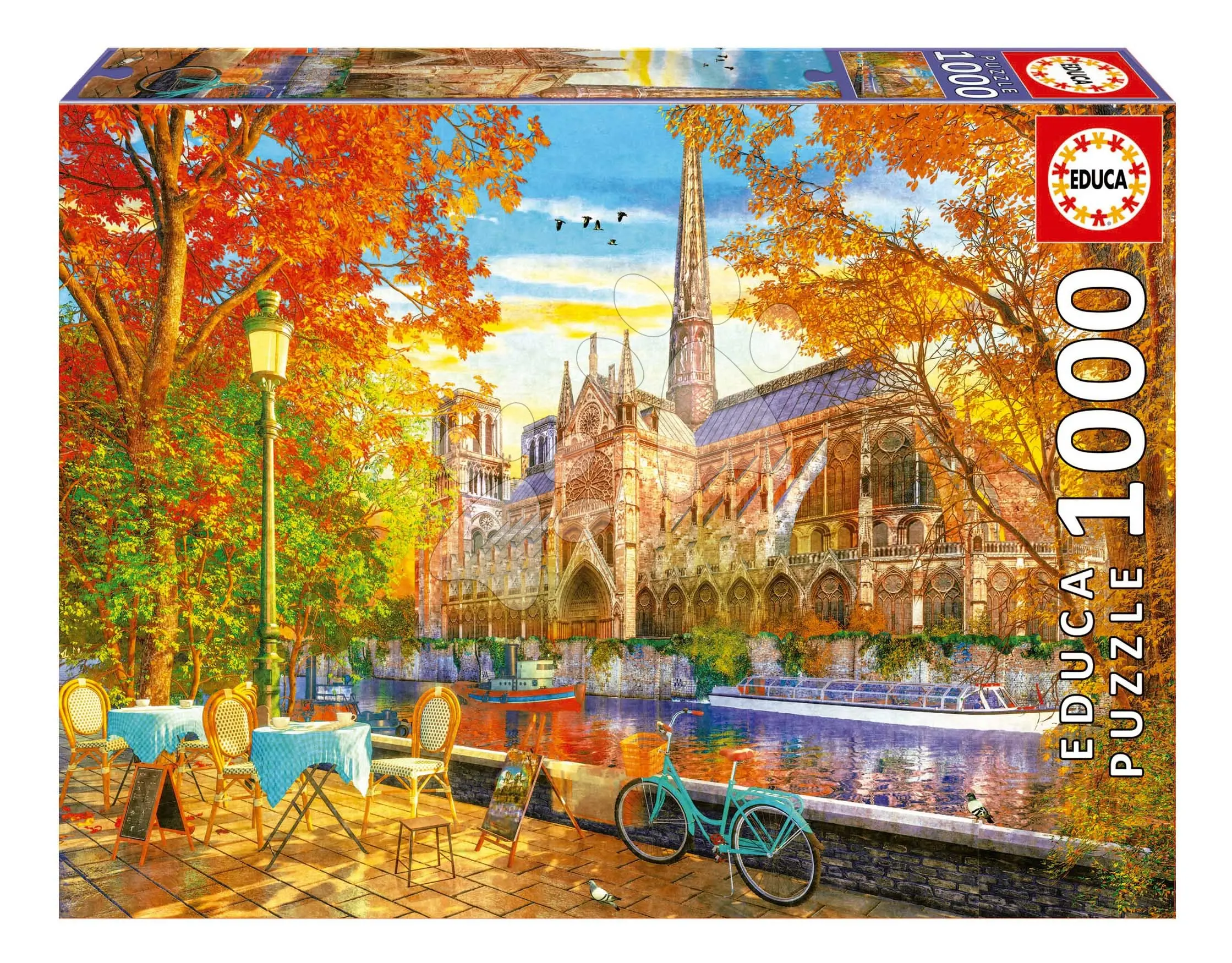 Puzzle Notre Dame in Autumn Educa 1000 dílků a Fix lepidlo