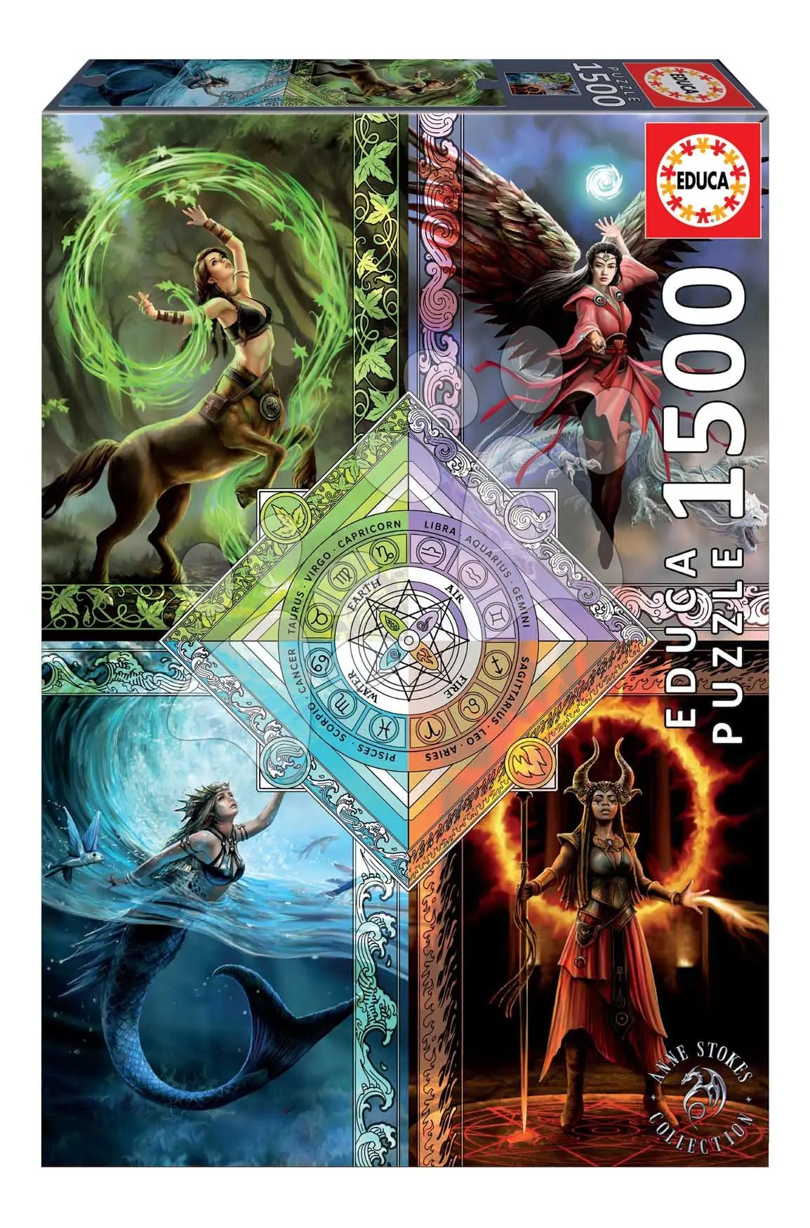 Puzzle Elemental Magic Star Chart Anne Stokes Educa 1500 dílků a Fix lepidlo