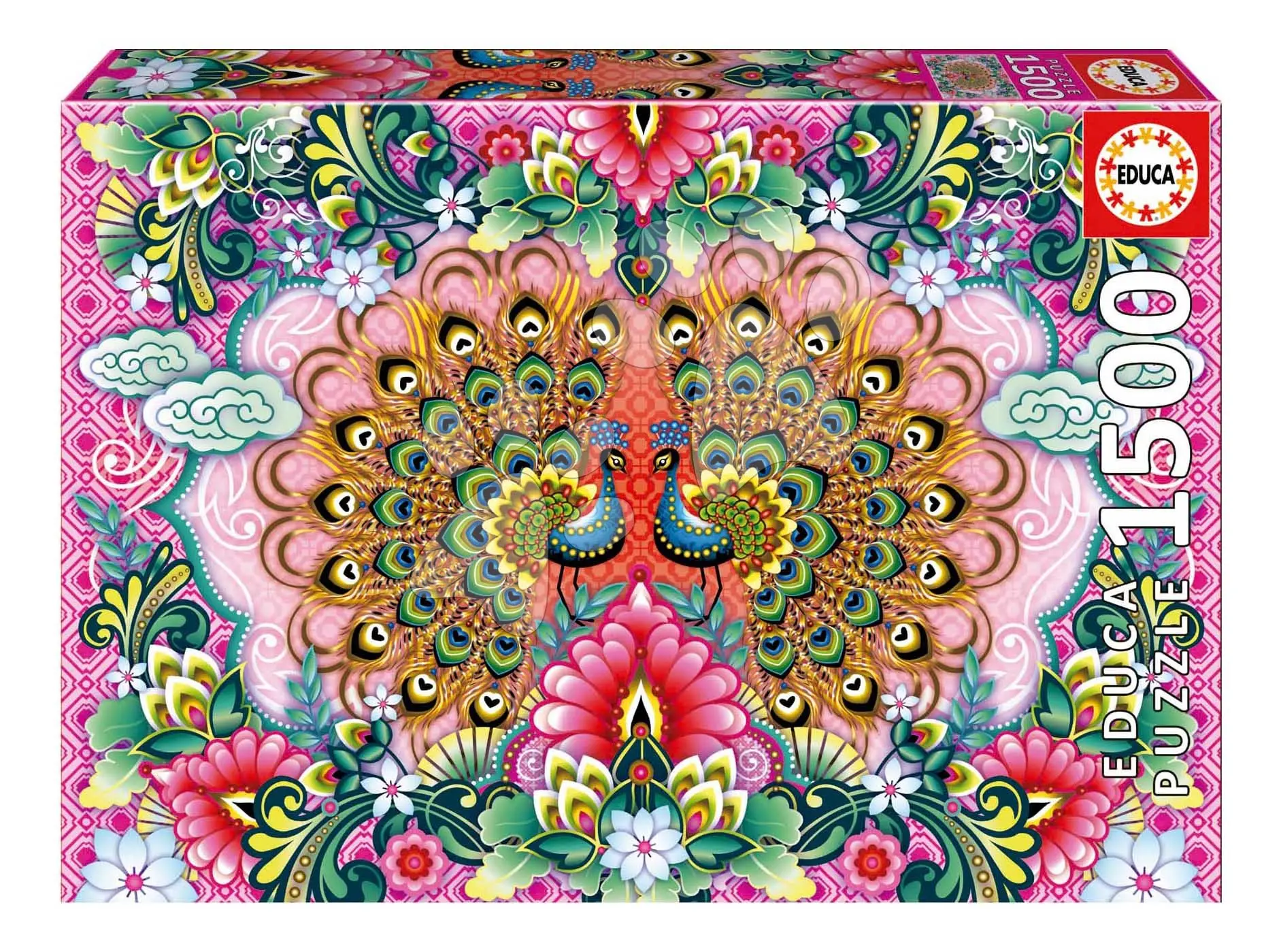 Puzzle Bengal Peacocks Educa 1500 dílků a Fix lepidlo