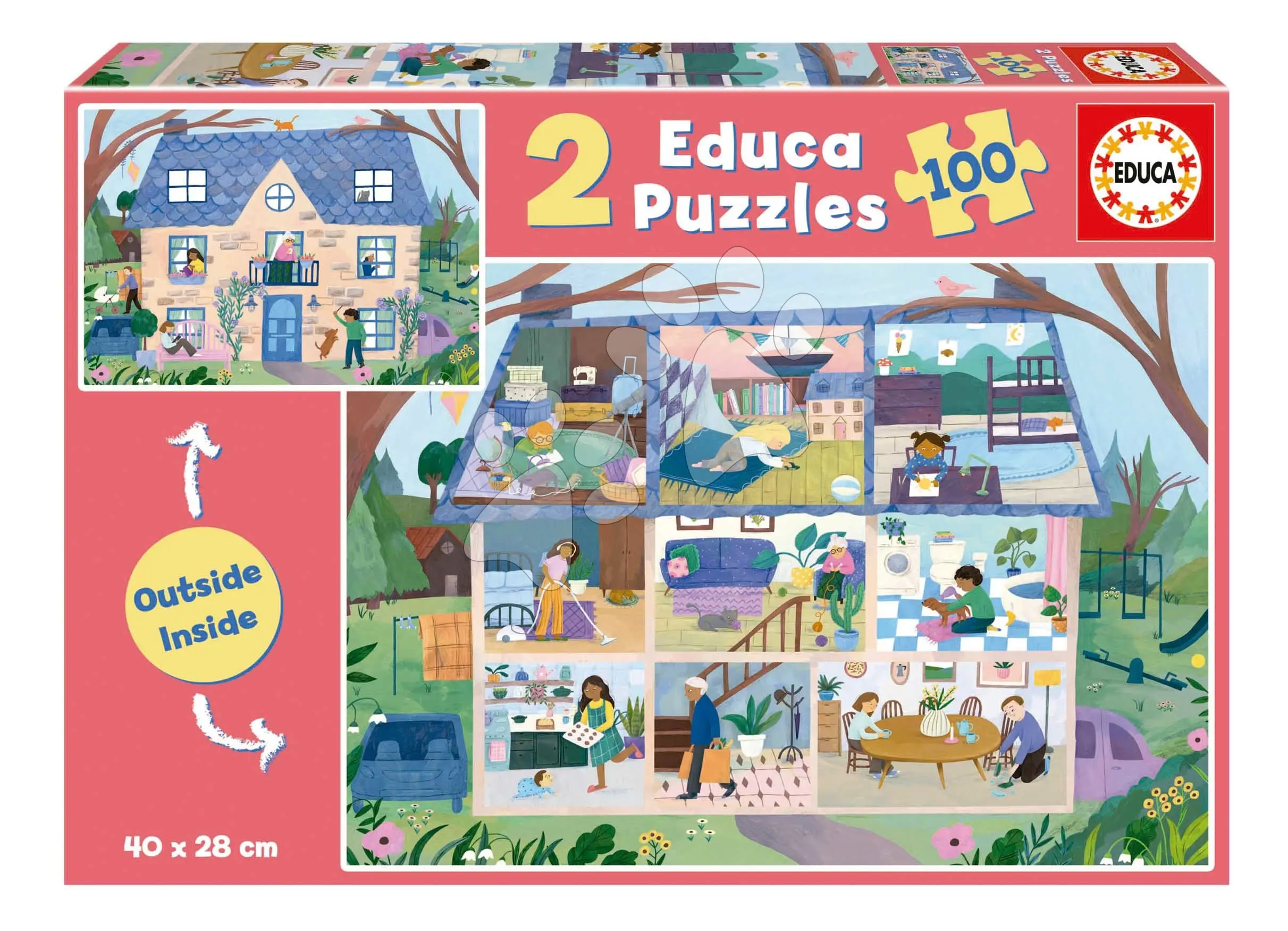 Puzzle Dom Inside&Outside House Educa 2 x 100 dílků od 6 let