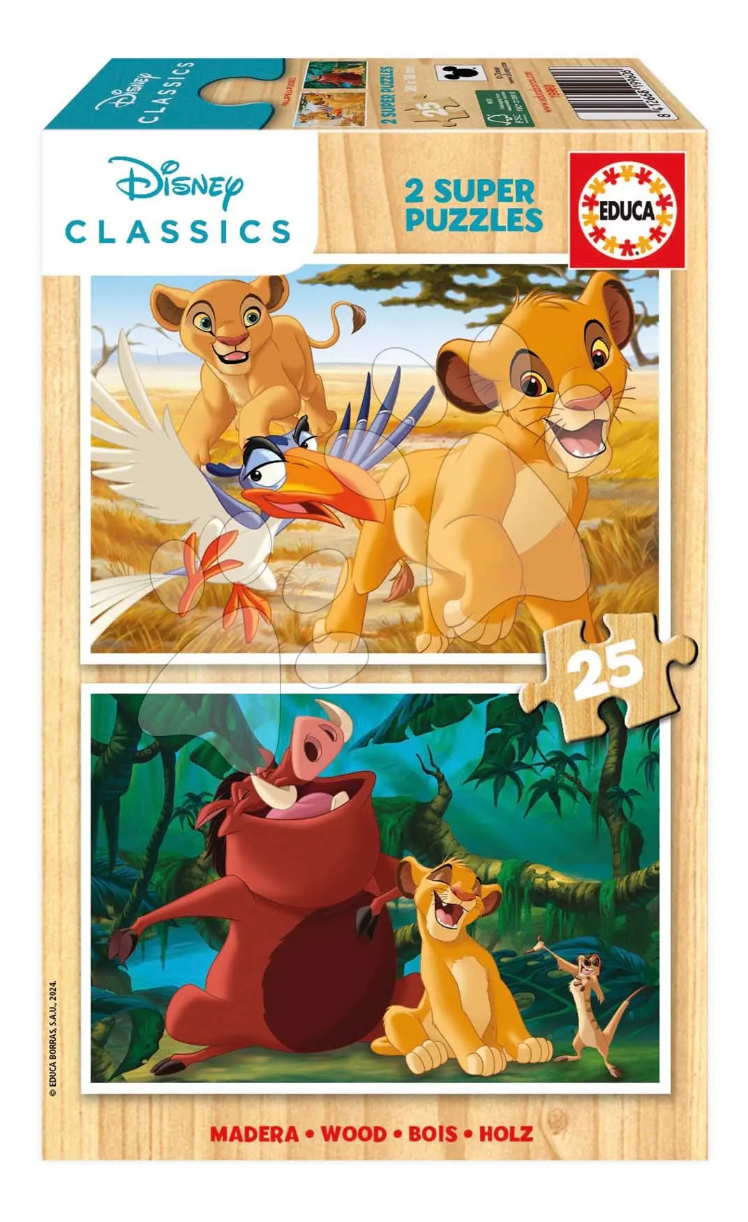 Dřevěné puzzle Lví král/2x25 dílků