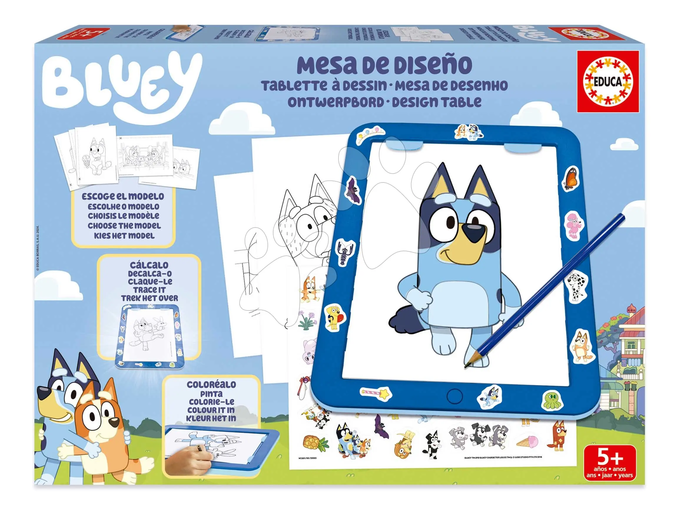 Kreativní tvoření s tabletem Light Table Bluey Educa Nakresli a vybarvi si svého pejska od 5 let