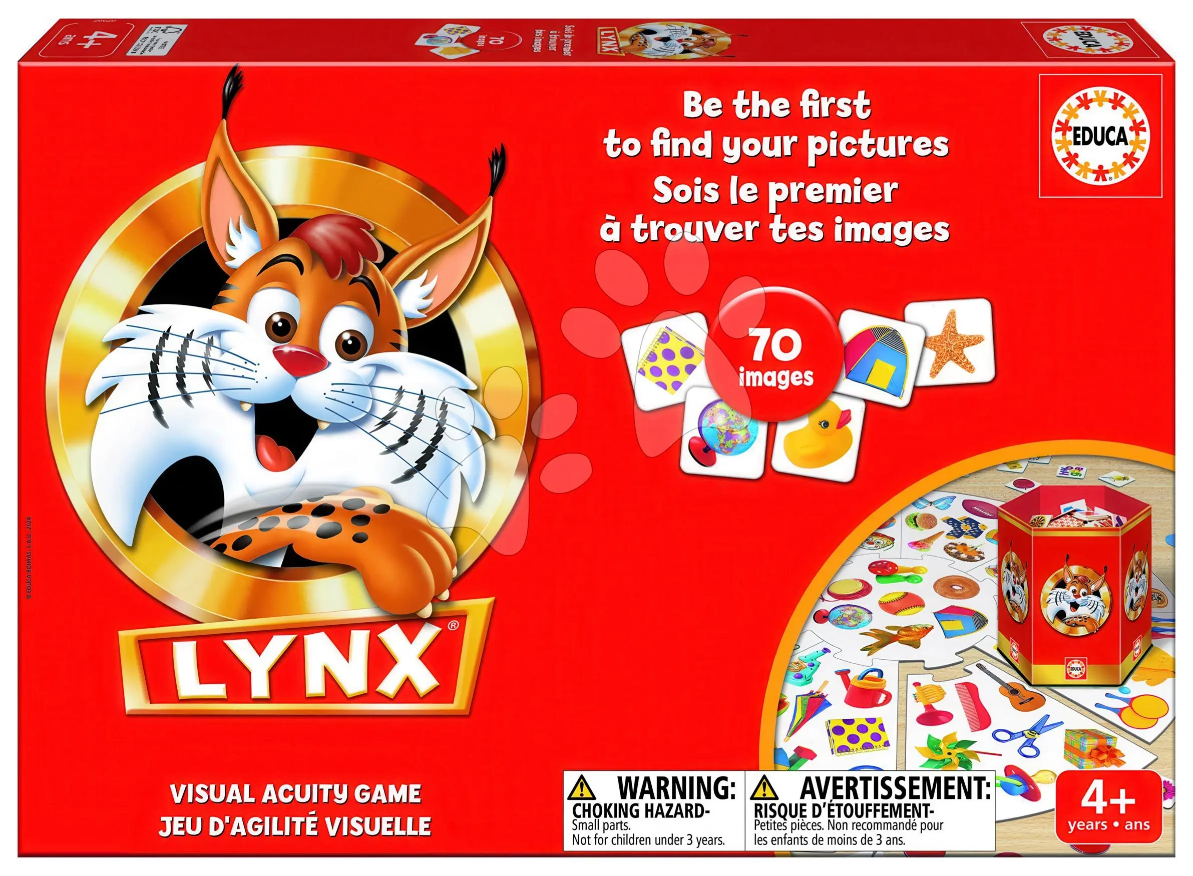 Společenská hra Rychlý jako rys Lynx Junior Educa v angličtině a francouzštině 70 obrázků od 4 let