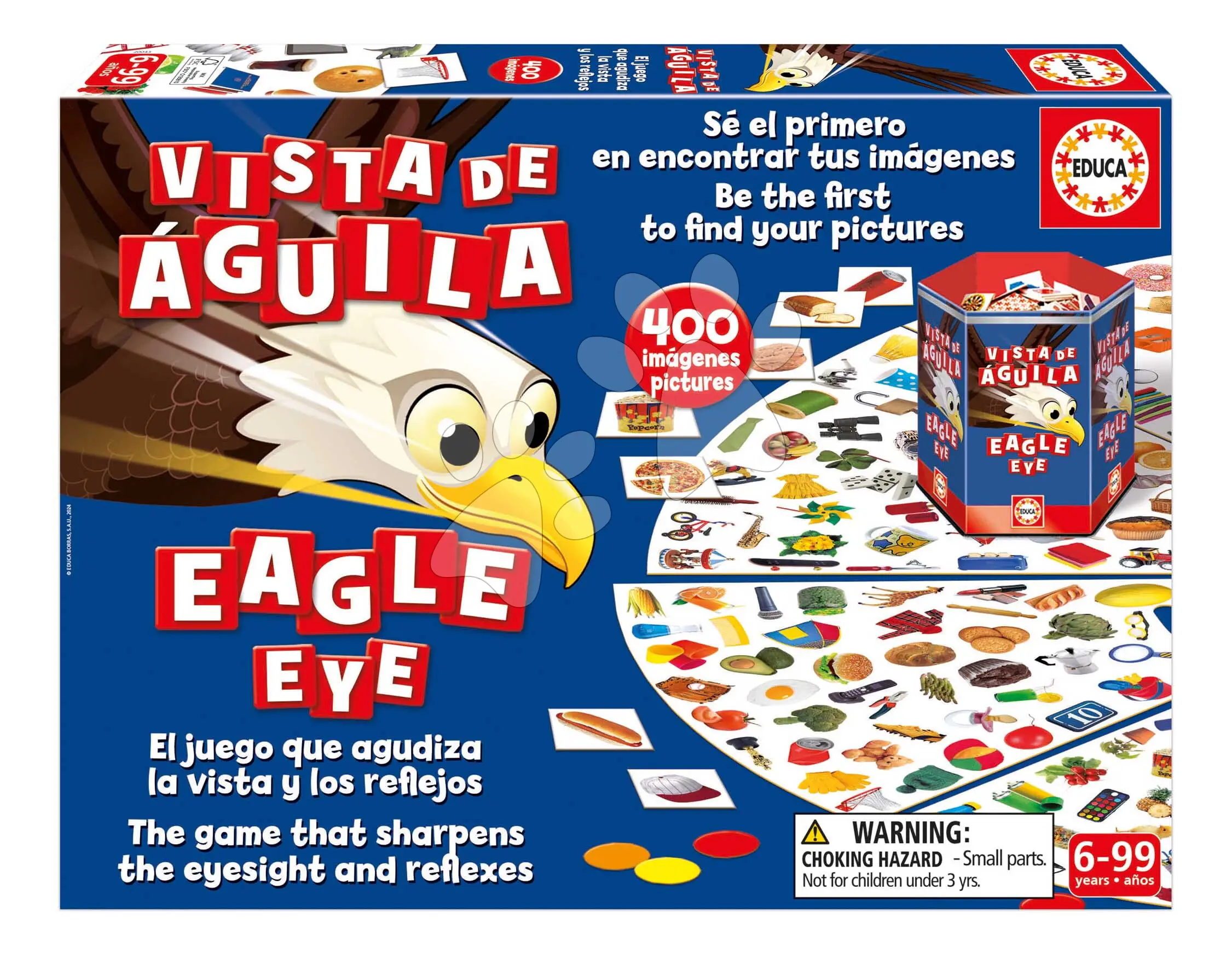 Společenská hra Orlí zrak My first Eagle Eye Educa 400 obrázků v angličtině a španělštině od 6 let