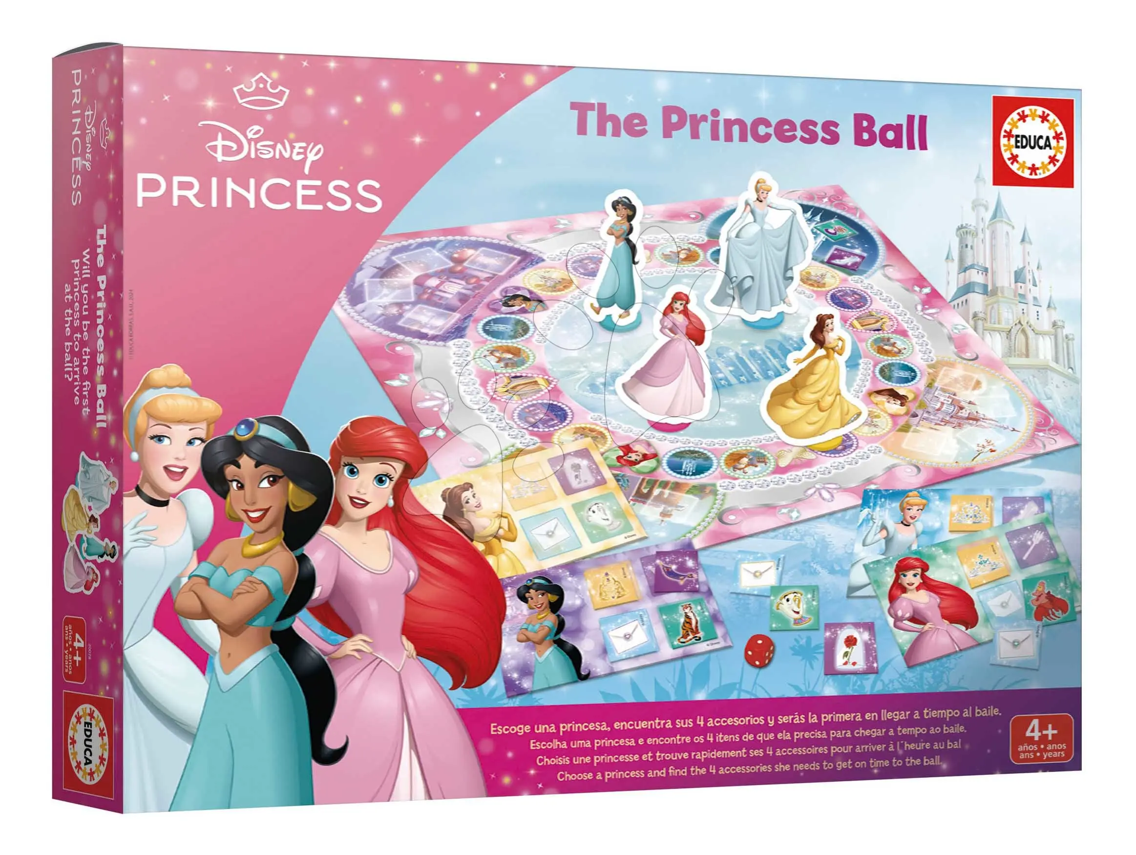 Společenská hra Bál s princeznami The Princess Ball Educa ve španělštině francouzštině angličtině a portugalštině od 4 let